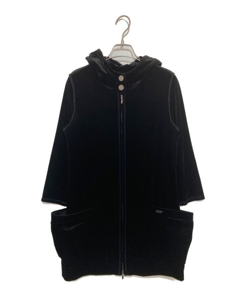 【中古・古着通販】VELOUR NOIR by FOXEY NEWYORK (ベロア ノワール by フォクシー ニューヨーク) ベロアジップパーカー  ブラック サイズ:40｜ブランド・古着通販 トレファク公式【TREFAC FASHION】スマホサイト