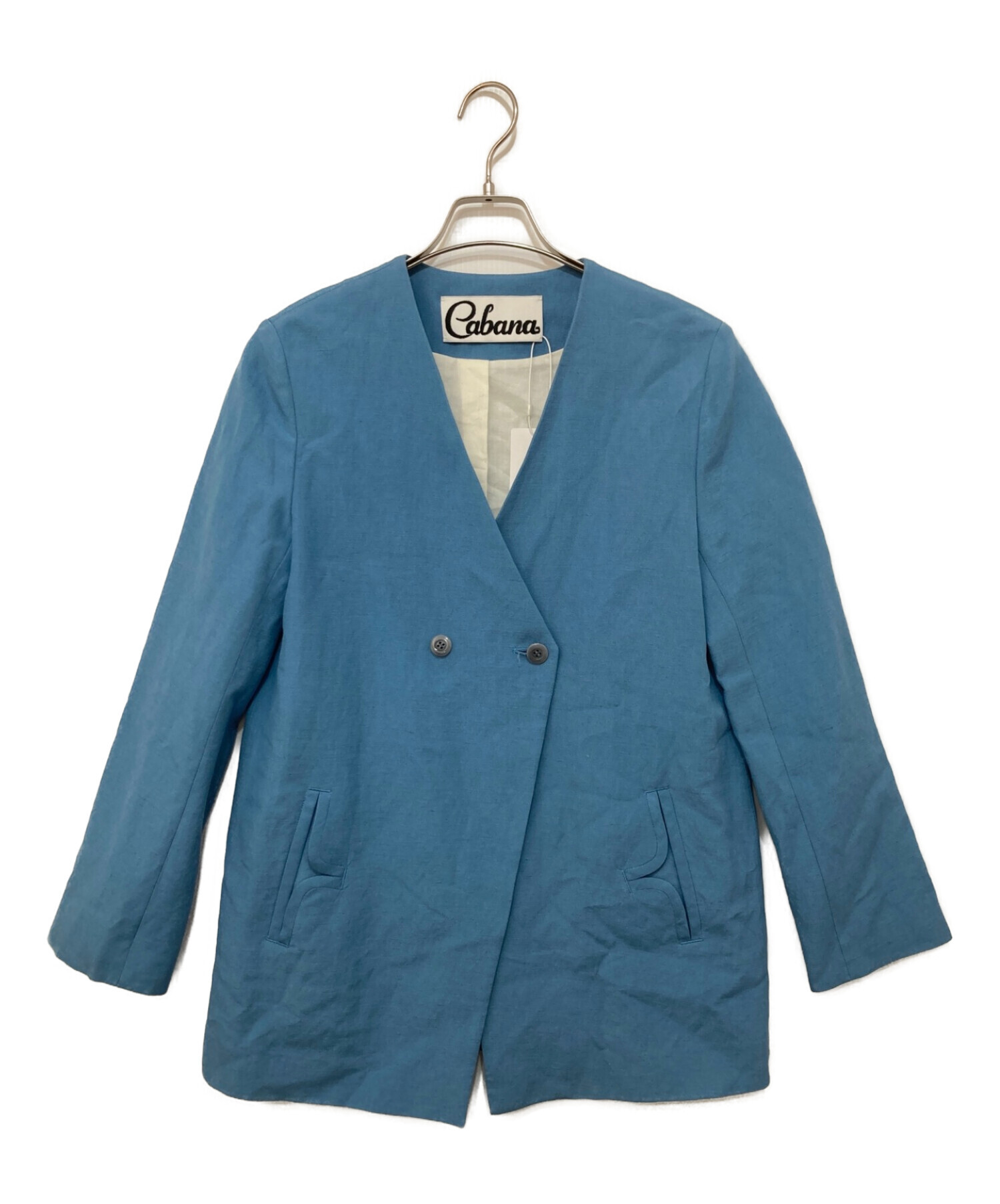 CABANA (カバナ) ノーカラージャケット ブルー サイズ:38