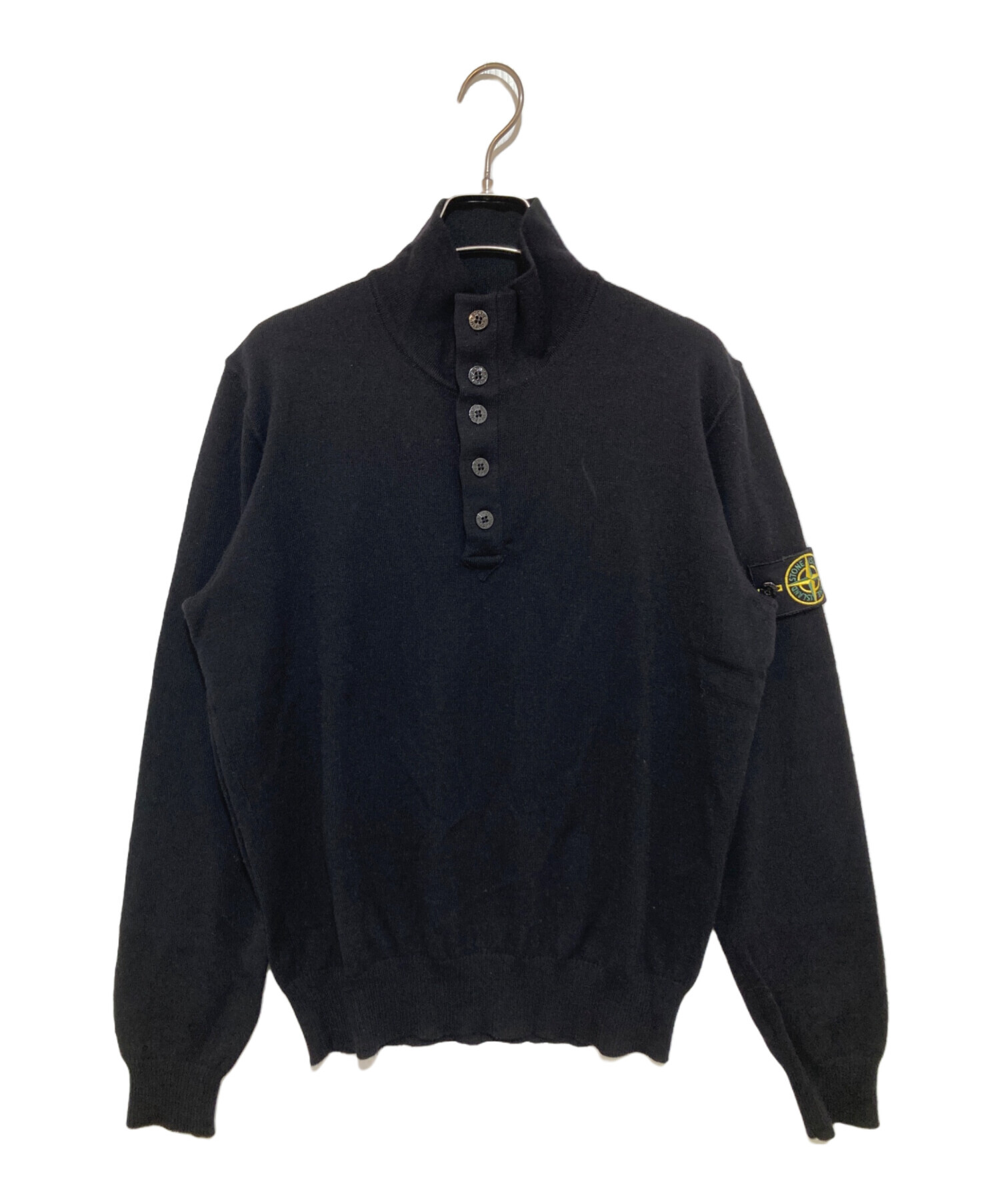 STONE ISLAND (ストーンアイランド) ハイネックボタンニット ブラック サイズ:M