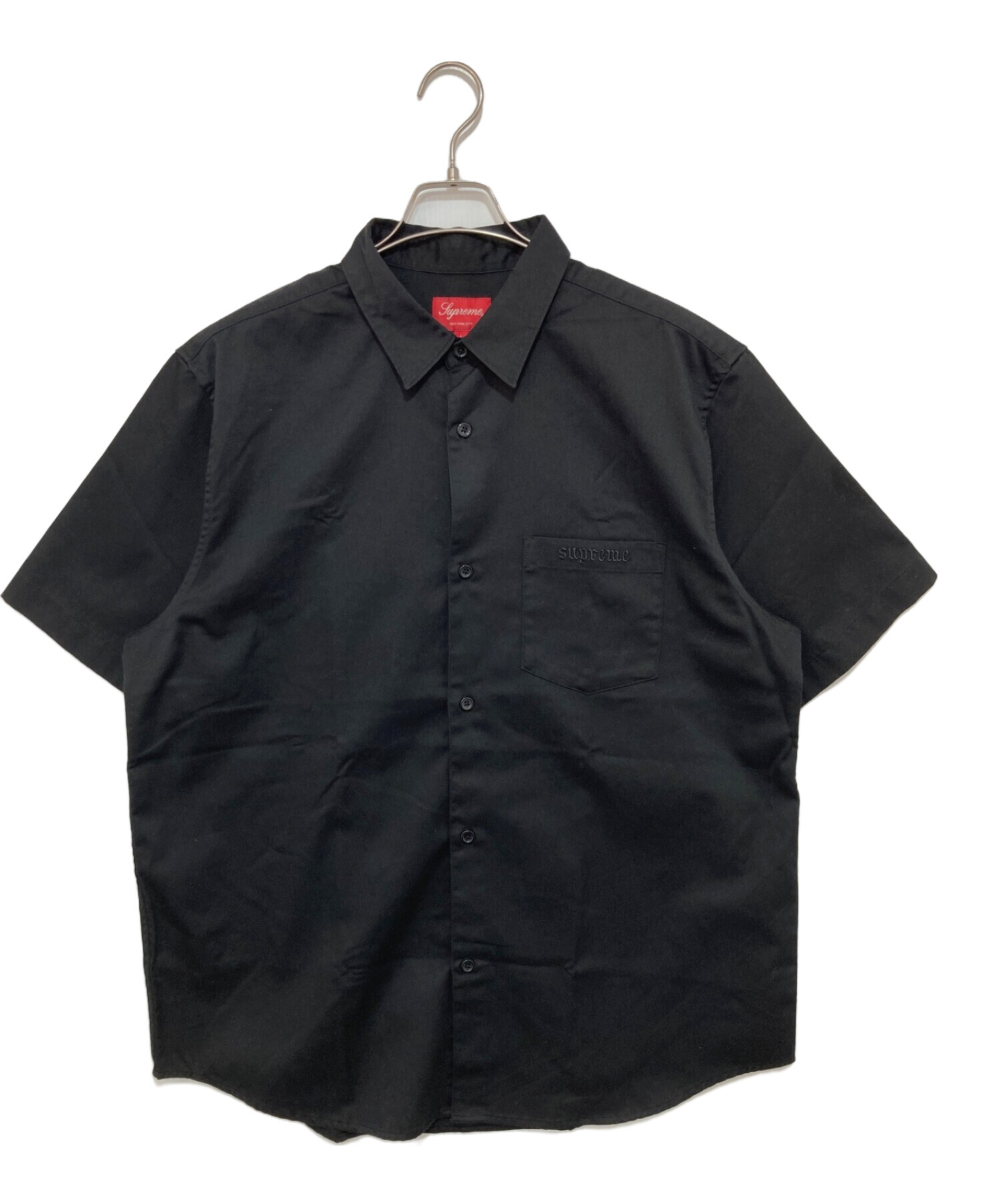 SUPREME (シュプリーム) Croc Patch S/S Work Shirt supreme ブラック サイズ:L 未使用品