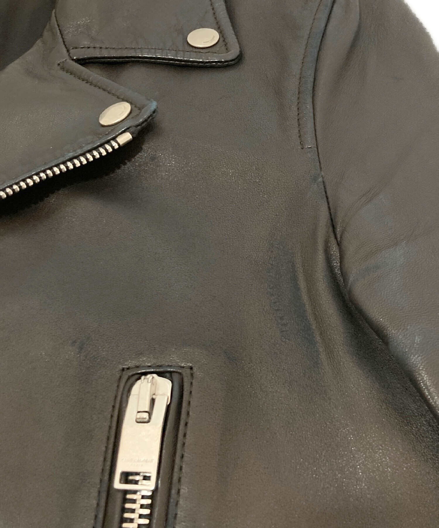 中古・古着通販】Saint Laurent Paris (サンローランパリ) クラシックモーターサイクルライダースジャケット ブラック サイズ:44｜ブランド・古着通販  トレファク公式【TREFAC FASHION】スマホサイト