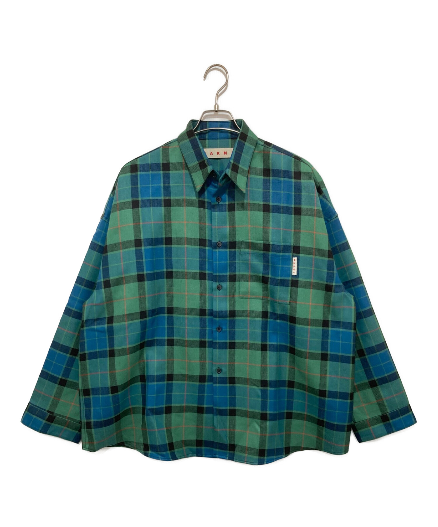 MARNI (マルニ) チェックシャツ グリーン サイズ:48
