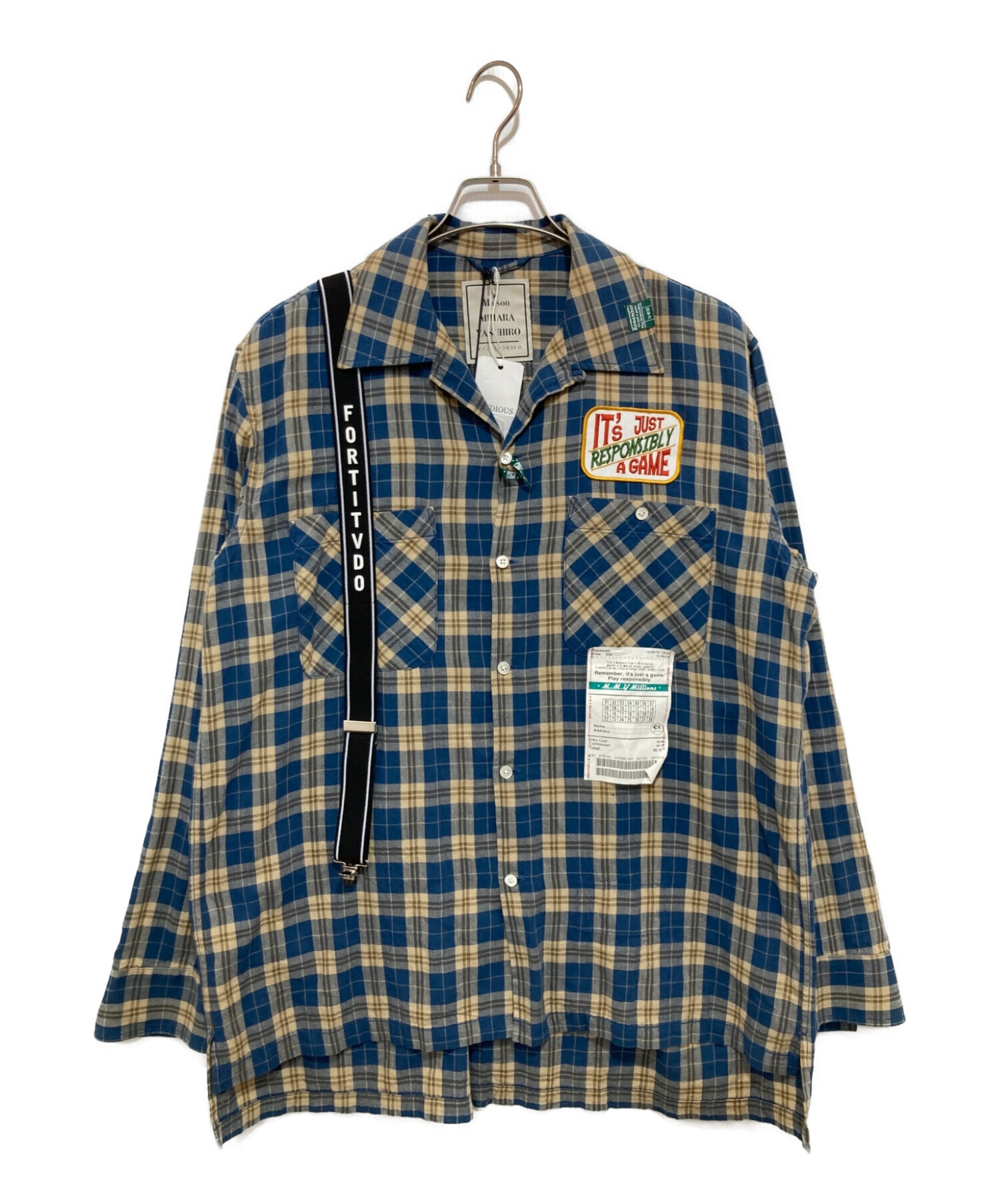 Maison MIHARA YASUHIRO (メゾン ミハラ ヤスヒロ) checked print shirt ブルー サイズ:46