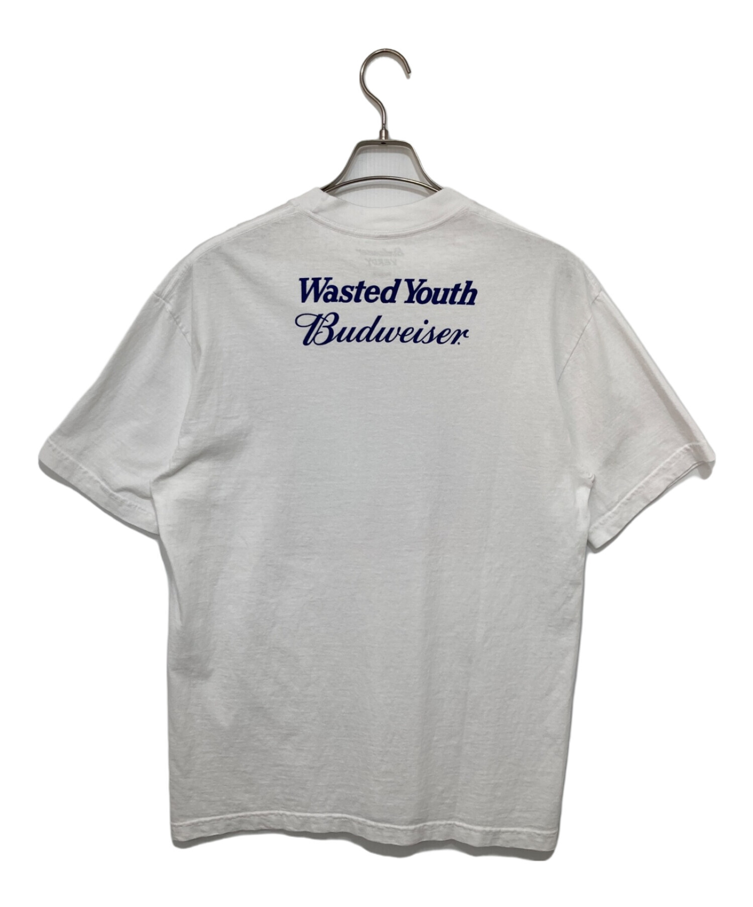 VERDY (ヴェルディ) BUDWEISER (バドワイザー) WASTED YOUTH (ウエステッド ユース) プリントTシャツ ホワイト  サイズ:M