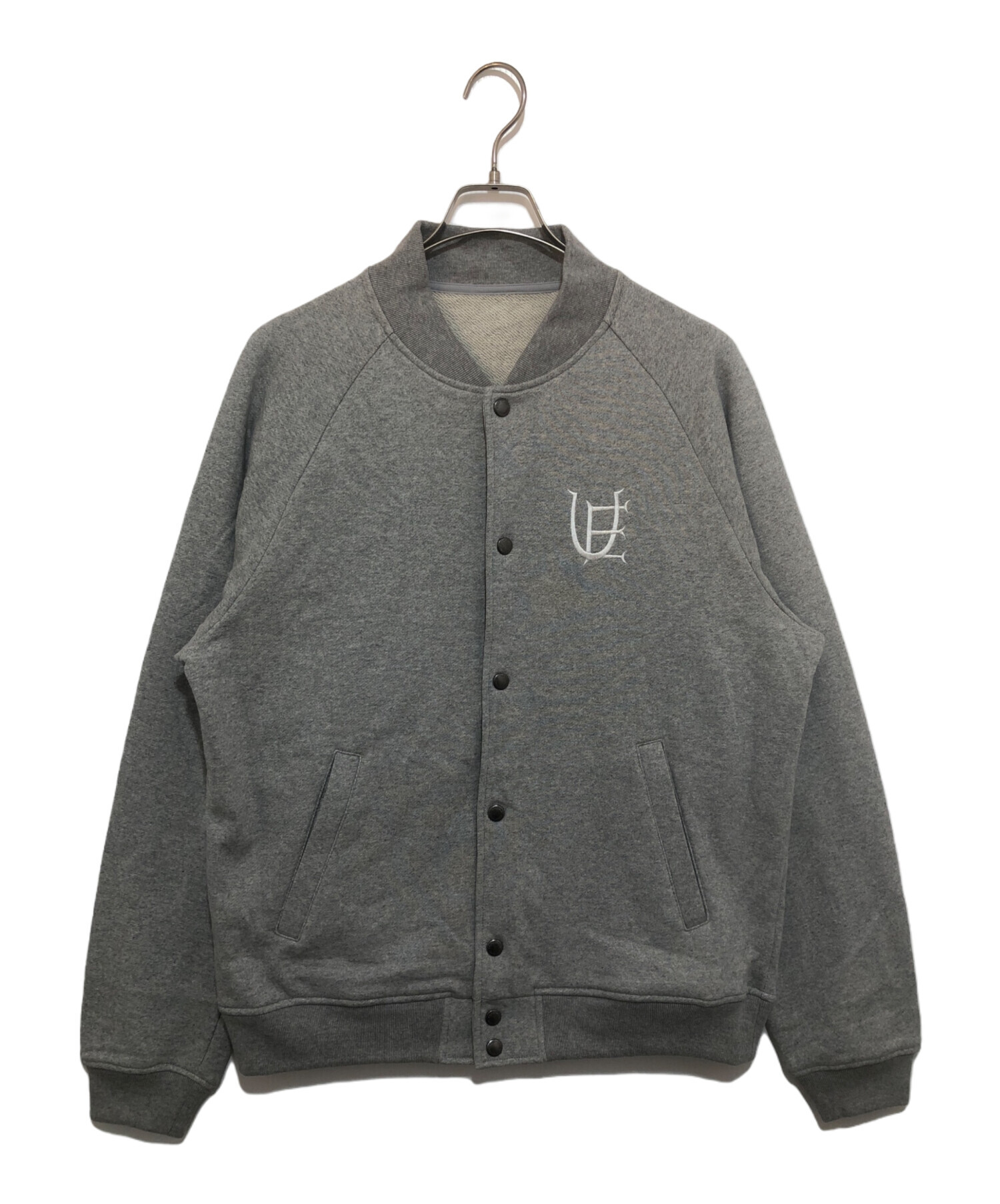 中古・古着通販】uniform experiment (ユニフォームエクスペリメント) AUTHENTIC LOGO SWEAT VARSITY  JACKET グレー サイズ:L｜ブランド・古着通販 トレファク公式【TREFAC FASHION】スマホサイト