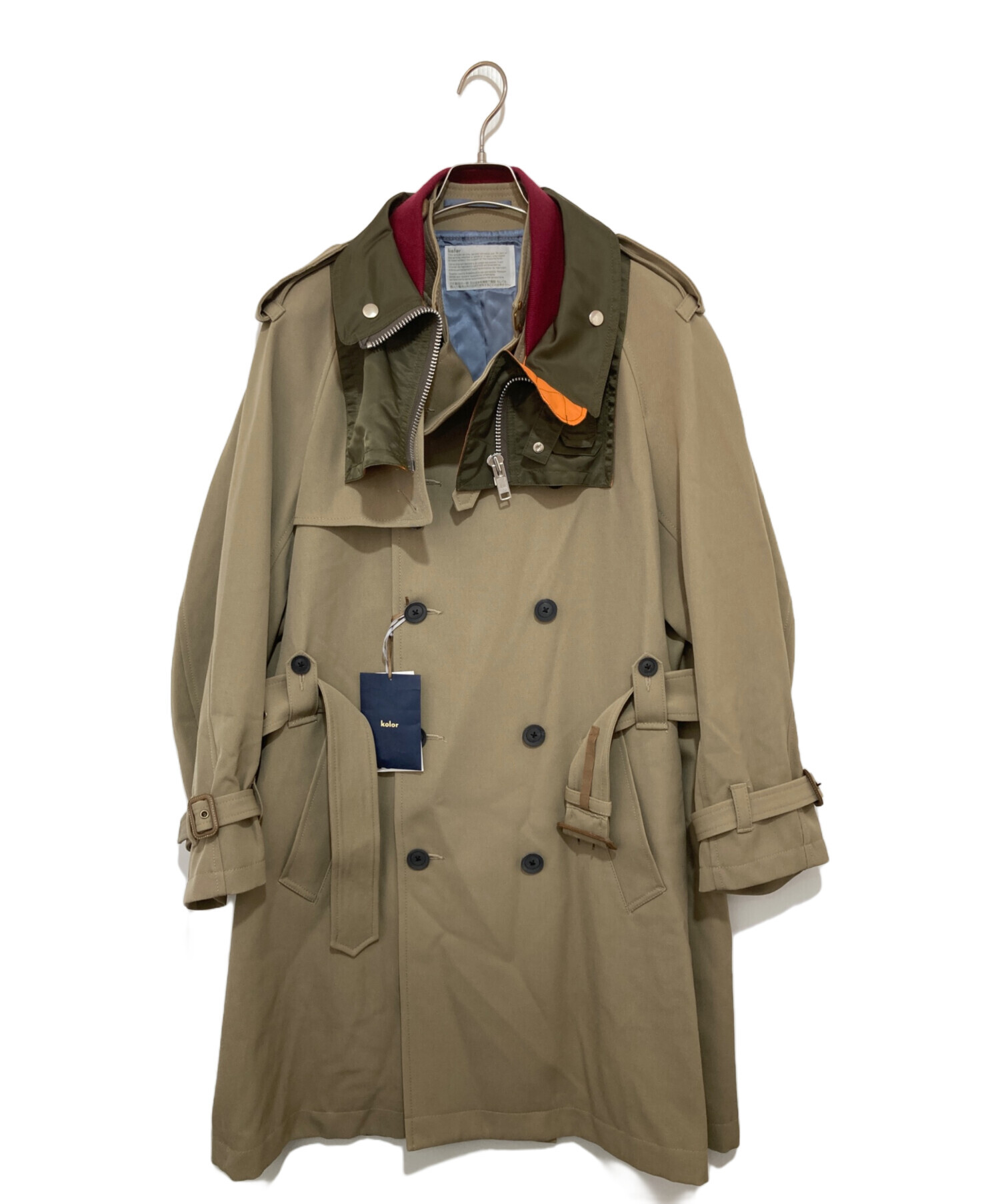 KOLOR (カラー) DOCKING TRENCH COAT ベージュ サイズ:1