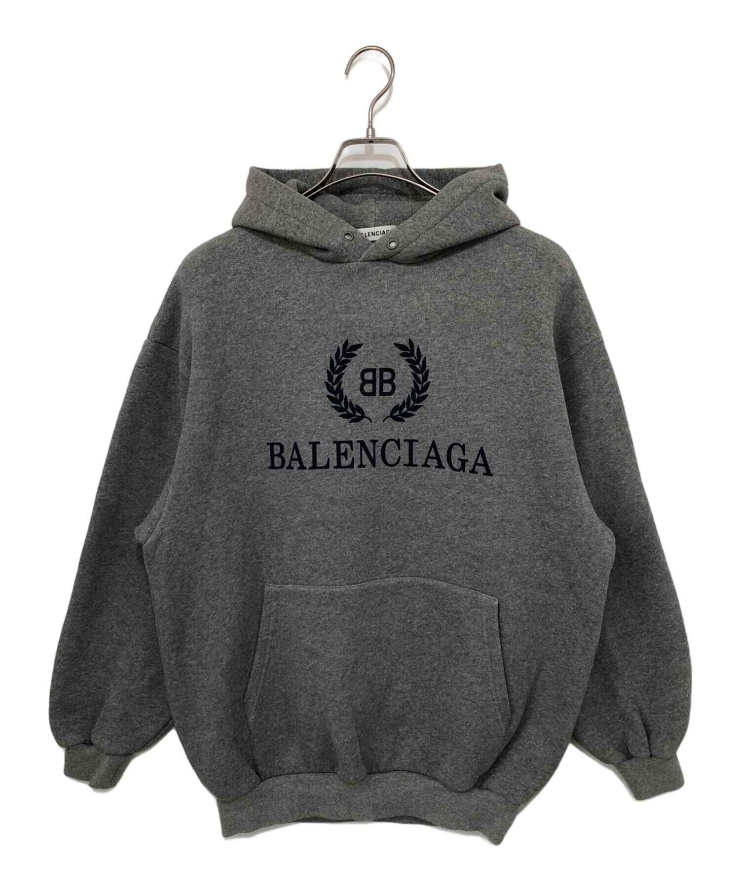 BALENCIAGA (バレンシアガ) ロゴプリントパーカー グレー サイズ:XS