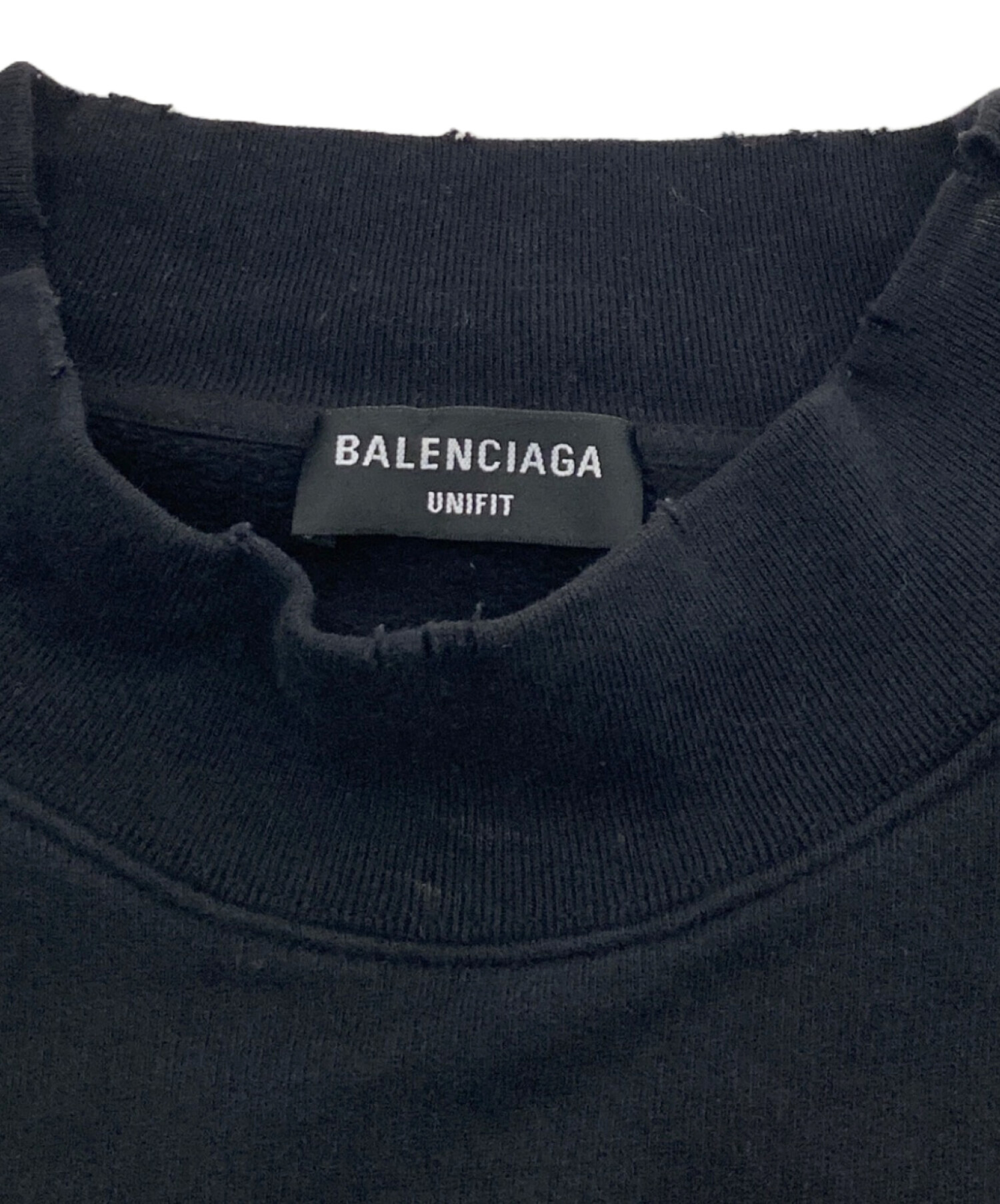 中古・古着通販】BALENCIAGA (バレンシアガ) FREEロゴ ダメージ加工 モックネックスウェット ブラック サイズ:S｜ブランド・古着通販  トレファク公式【TREFAC FASHION】スマホサイト