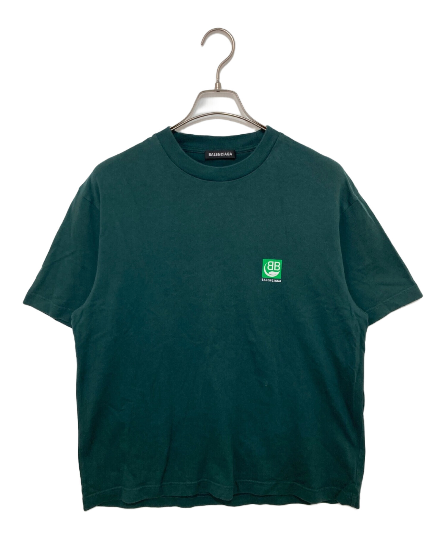 BALENCIAGA (バレンシアガ) BBロゴプリントTシャツ グリーン サイズ:XS