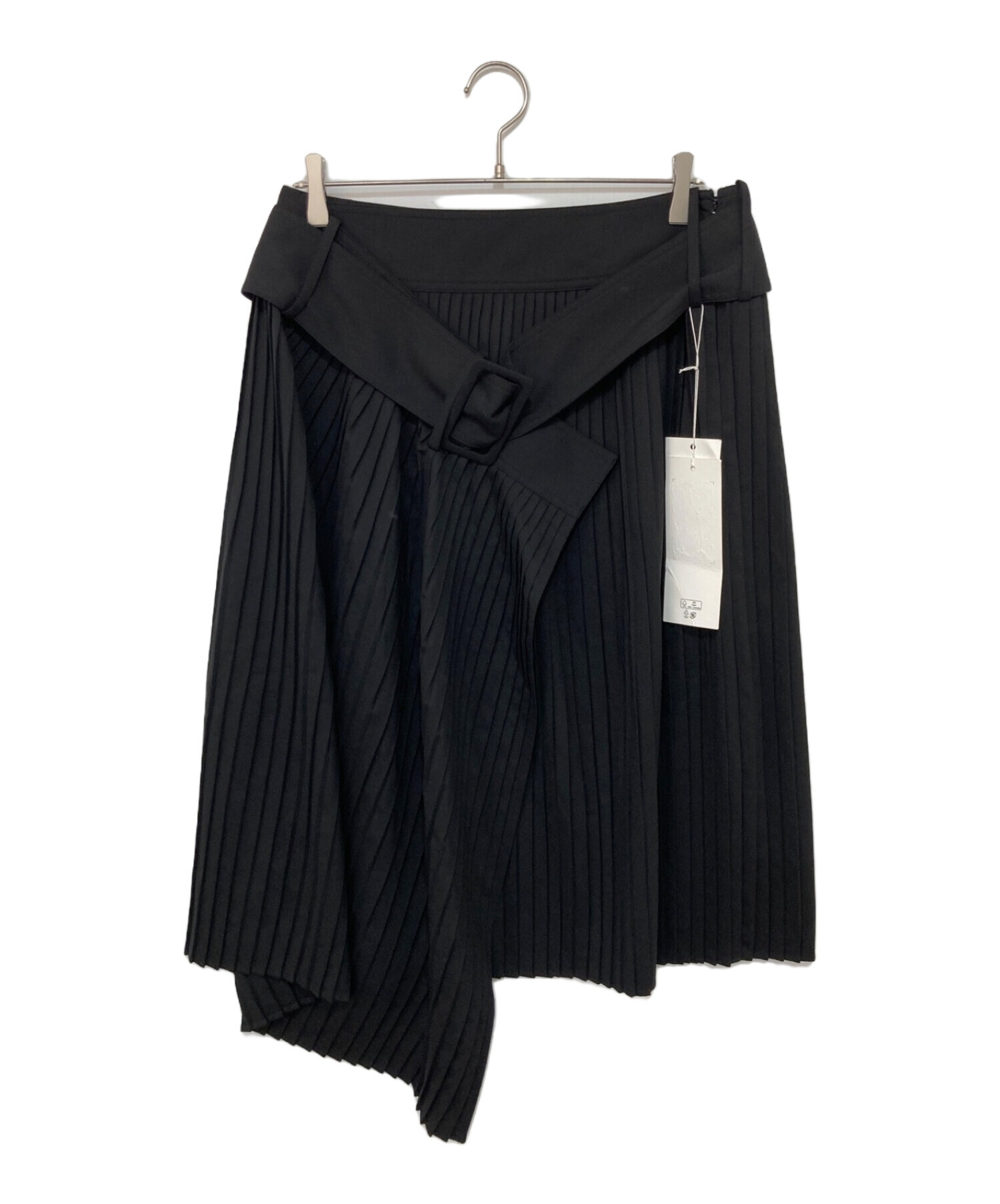 H&M (エイチアンドエム) rohk (ロク) ウールブレンド ベルトディテールスカート ブラック サイズ:42 未使用品