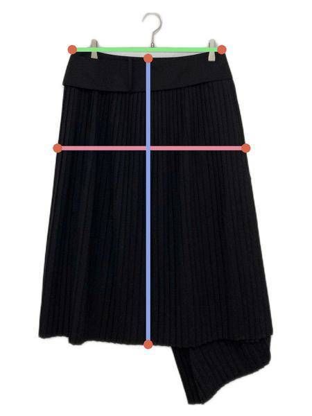 H&M (エイチアンドエム) rohk (ロク) ウールブレンド ベルトディテールスカート ブラック サイズ:42 未使用品