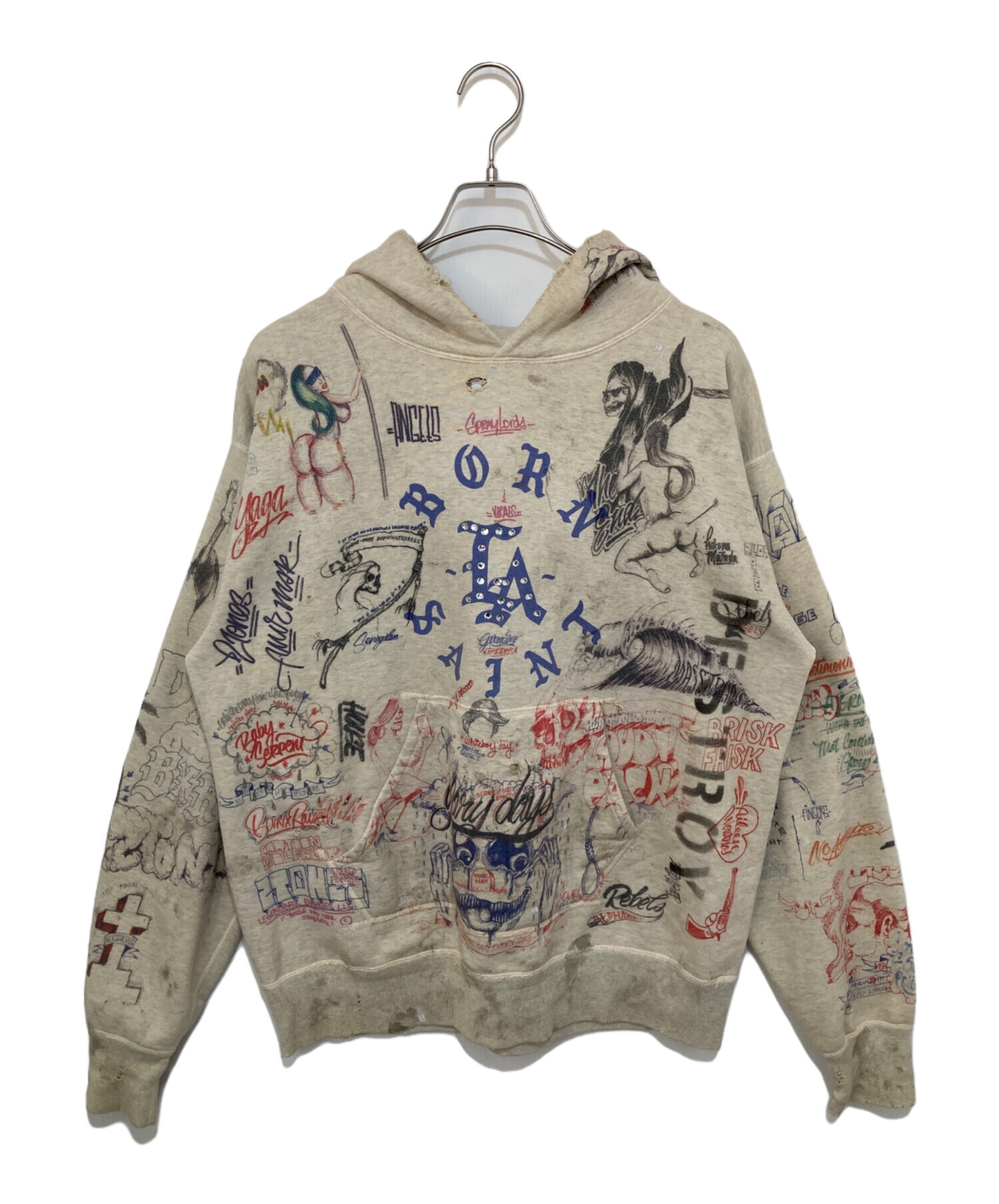 中古・古着通販】SAINT MICHAEL (セントマイケル) BORN X RAISED BR HOODIE ベージュ サイズ:L｜ブランド・古着通販  トレファク公式【TREFAC FASHION】スマホサイト