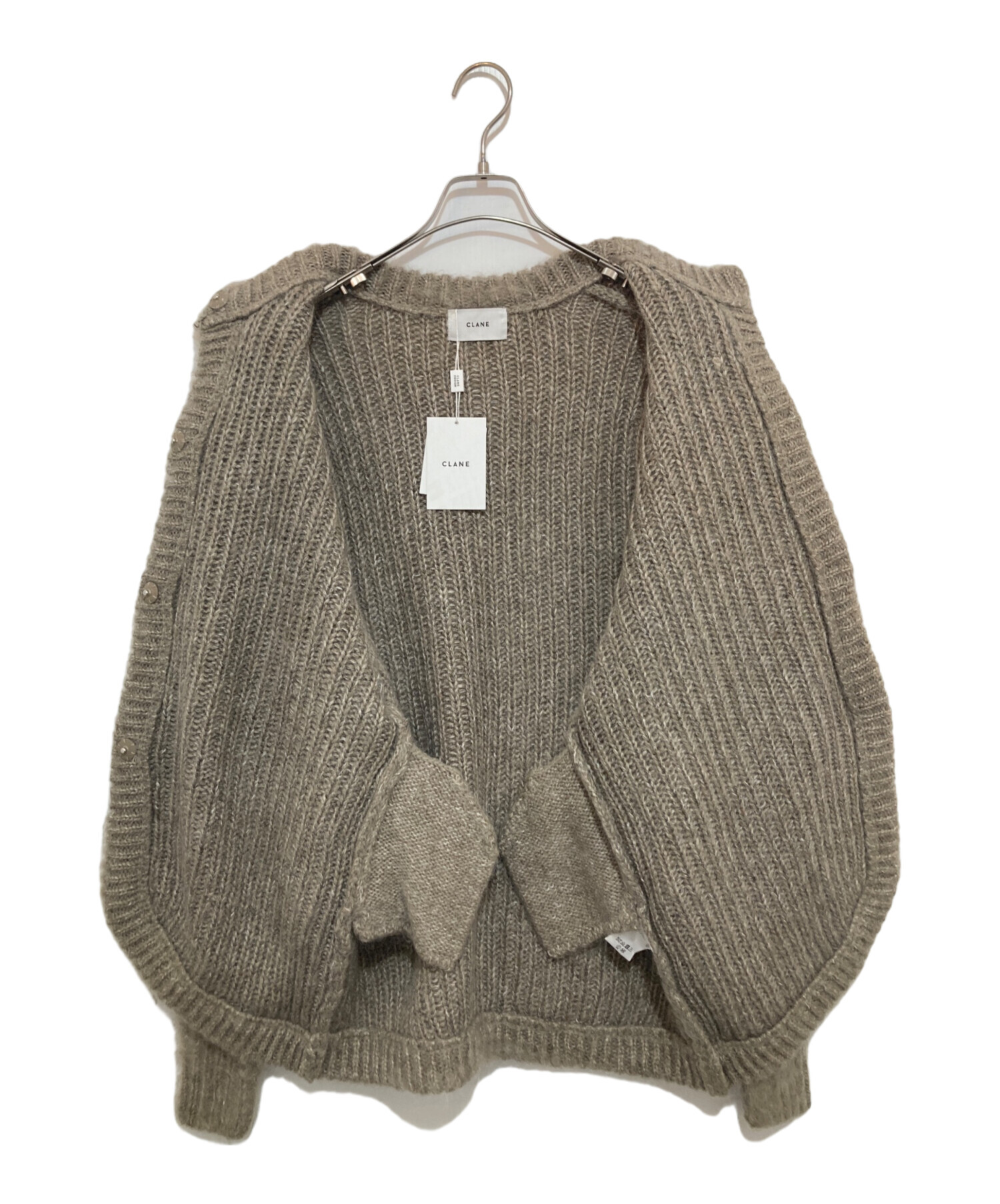 CLANE (クラネ) COLOR MOHAIR SHAGGY CARDIGAN ベージュ サイズ:ｓ