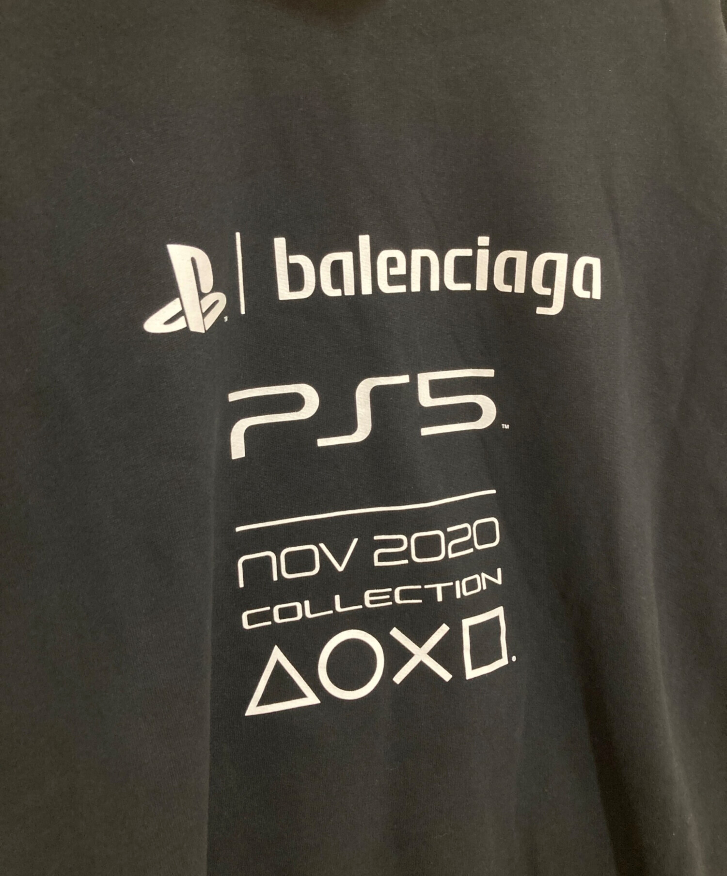 中古・古着通販】BALENCIAGA (バレンシアガ) PS5 Boxy Hoodie ブラック サイズ:L｜ブランド・古着通販  トレファク公式【TREFAC FASHION】スマホサイト