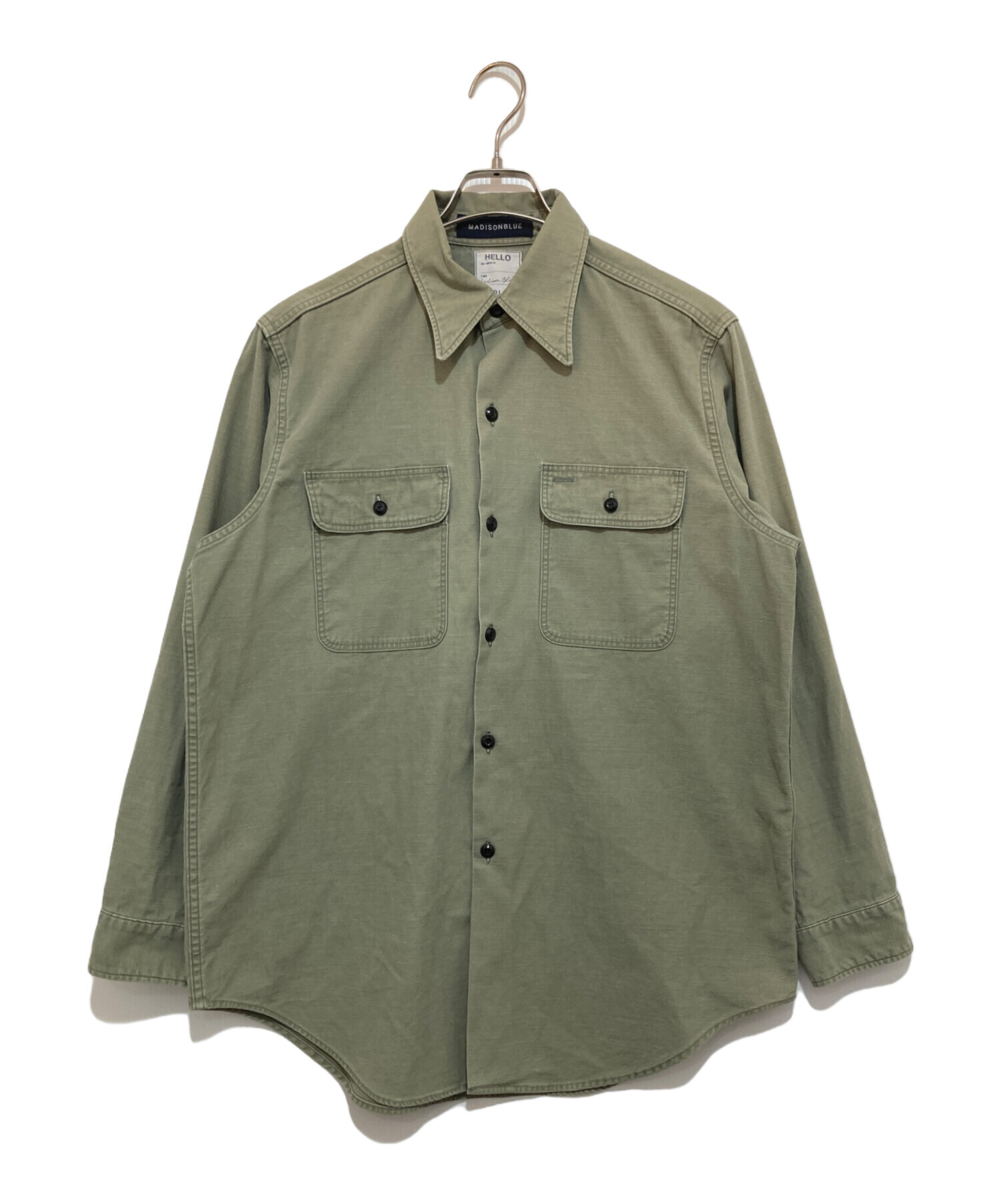 MADISON BLUE (マディソンブルー) HAMPTON BACK SATIN SHIRT カーキ サイズ:S