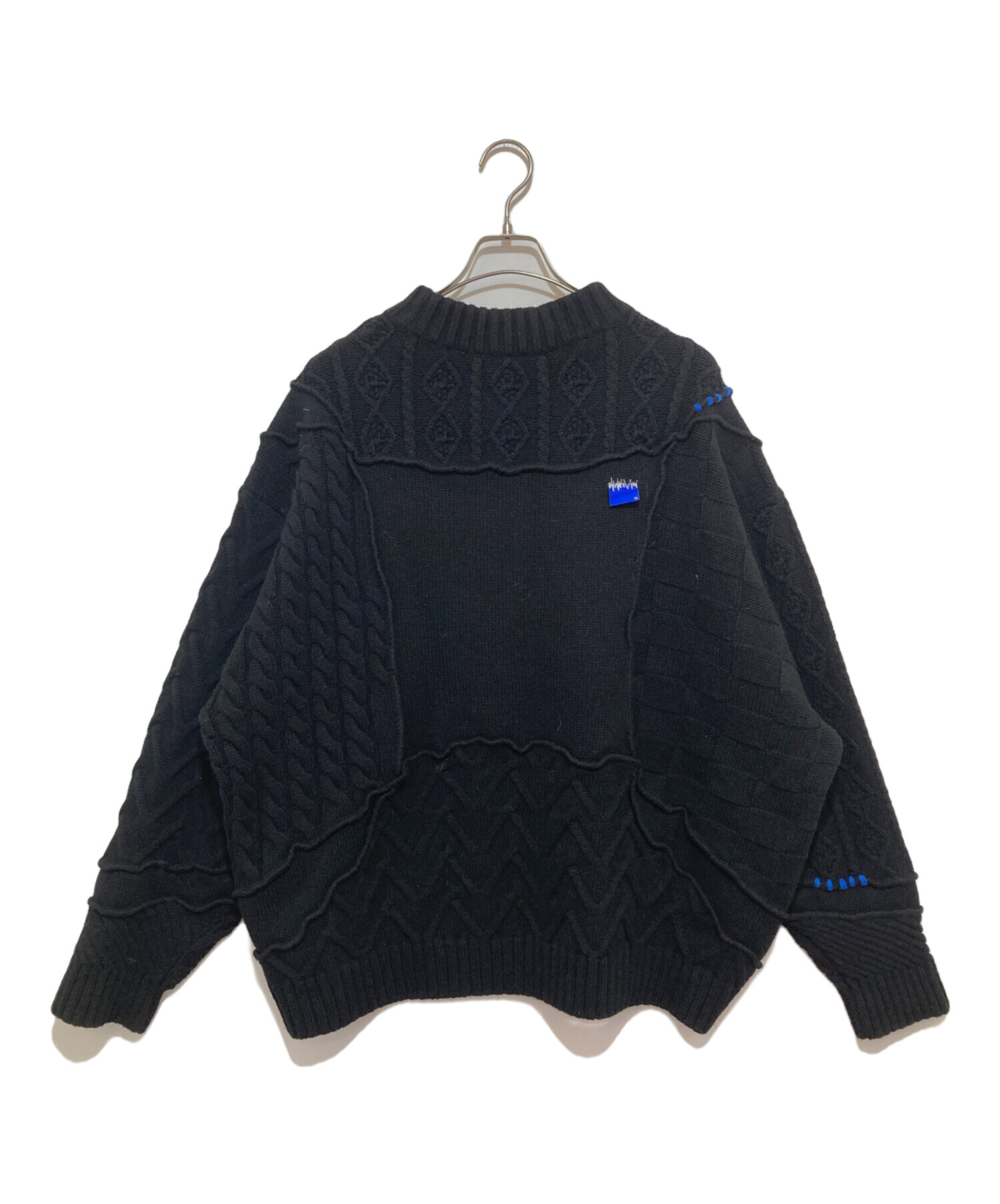 【中古・古着通販】ZARA (ザラ) ADER error (アーダーエラー) パッチワークニットセーター ブラック サイズ:L｜ブランド・古着通販  トレファク公式【TREFAC FASHION】スマホサイト