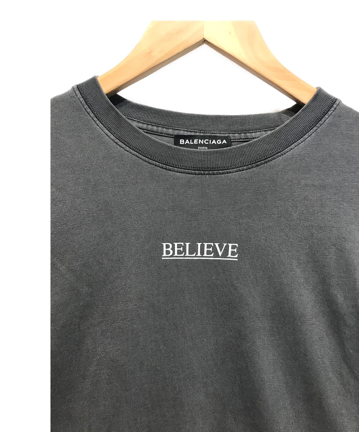 BALENCIAGA (バレンシアガ) BELIEVE Tシャツ グレー サイズ:S