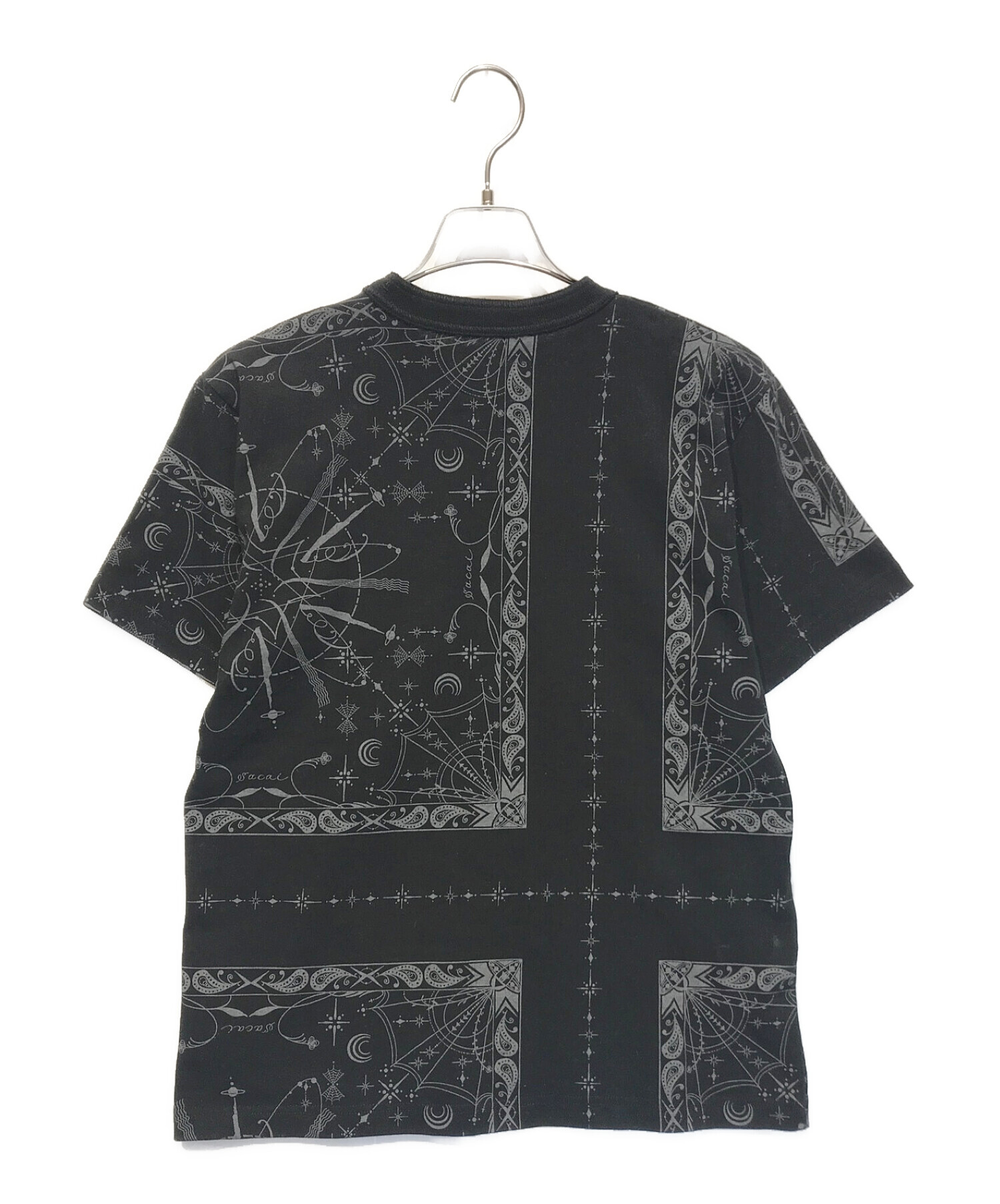 sacai×Dr.Woo (サカイ×ドクター・ウー) Bandana PRINT T-SHIRT ブラック サイズ:1