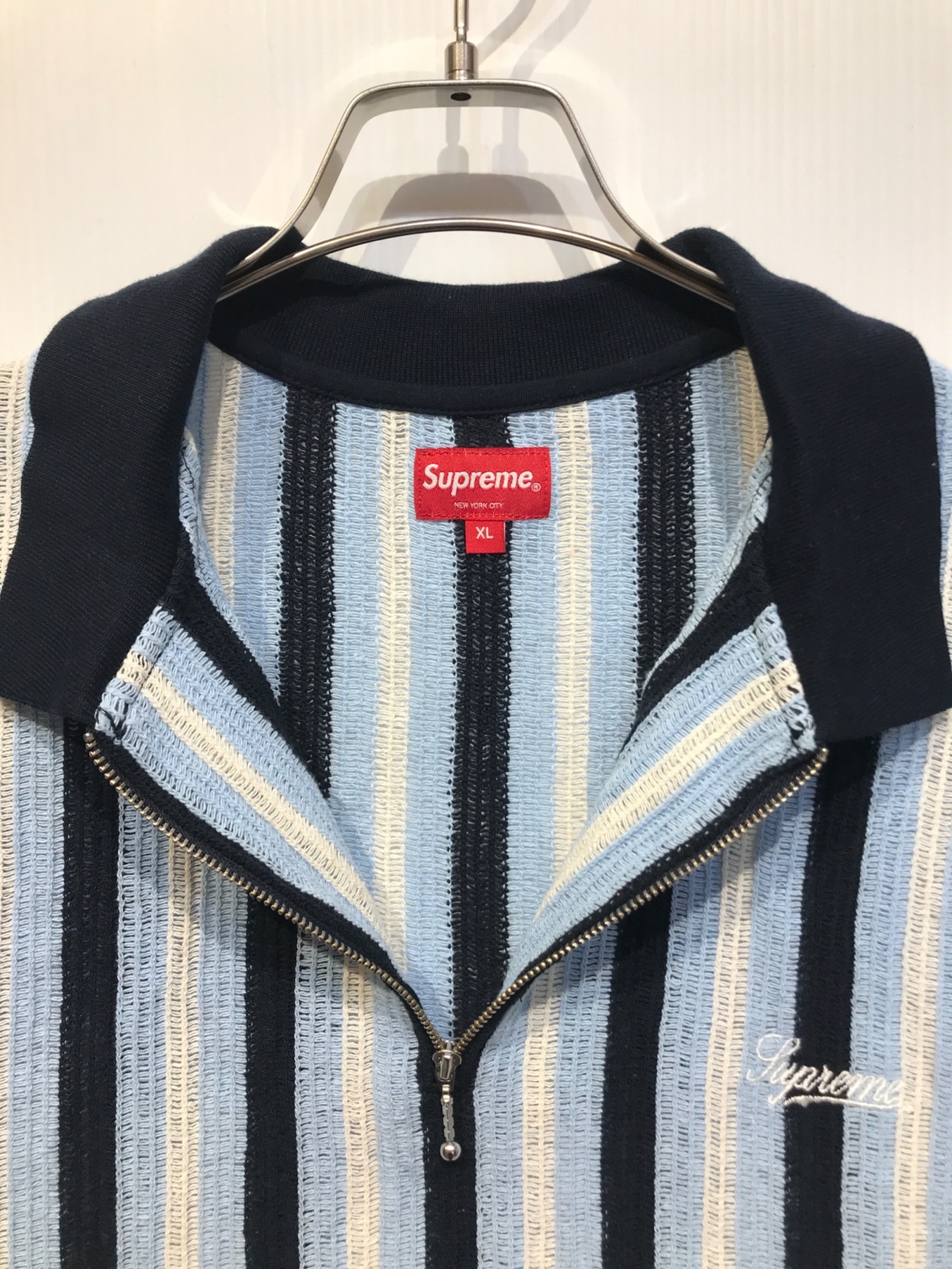 最新作売れ筋が満載 Supreme XLサイズ Polo Zip Stripe Knit Open