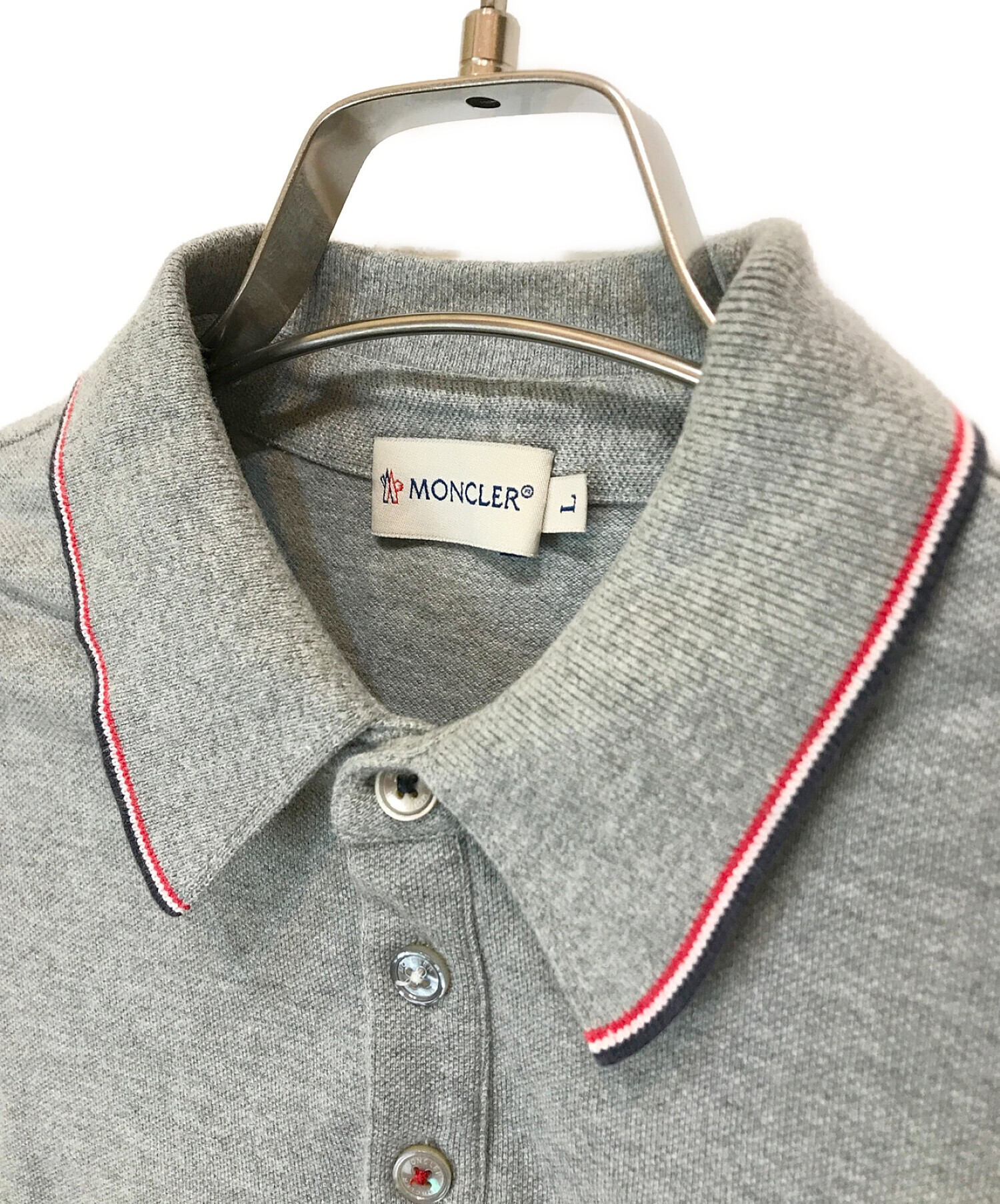 中古・古着通販】MONCLER (モンクレール) ポロシャツ グレー サイズ:L