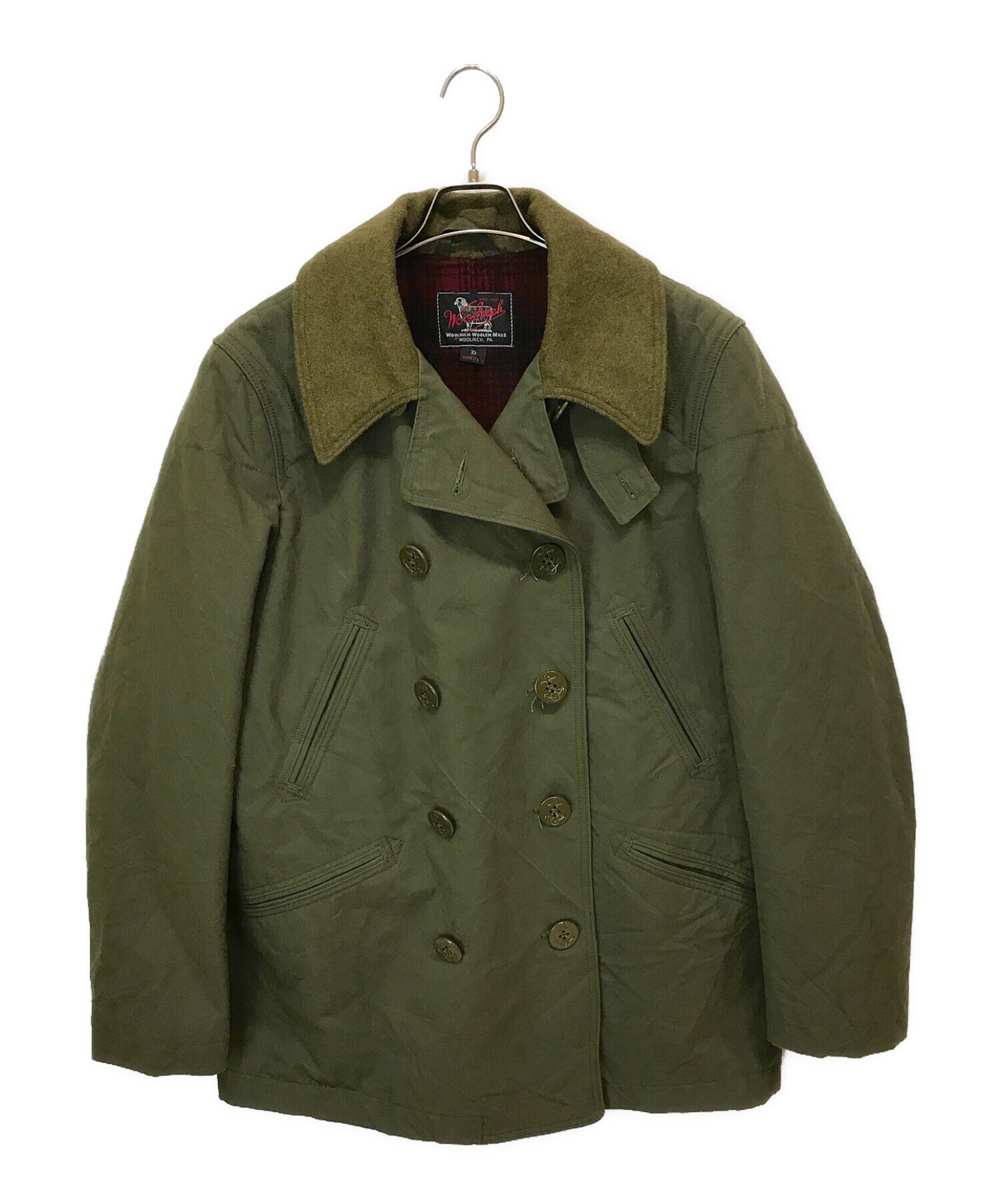 WOOLRICH WOOLEN MILLS (ウールリッチウーレンミルズ) ウーレンミルズピーコート オリーブ サイズ:XL