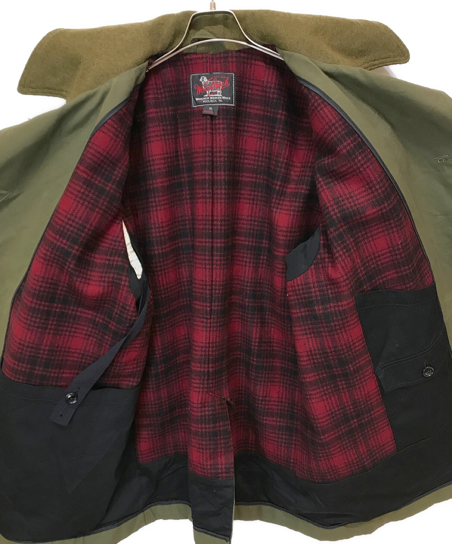 WOOLRICH WOOLEN MILLS (ウールリッチウーレンミルズ) ウーレンミルズピーコート オリーブ サイズ:XL