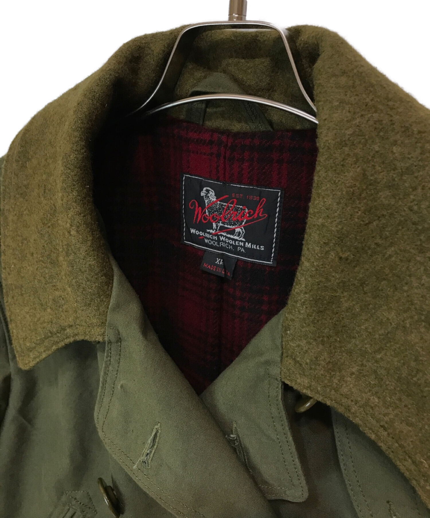 WOOLRICH WOOLEN MILLS (ウールリッチウーレンミルズ) ウーレンミルズピーコート オリーブ サイズ:XL