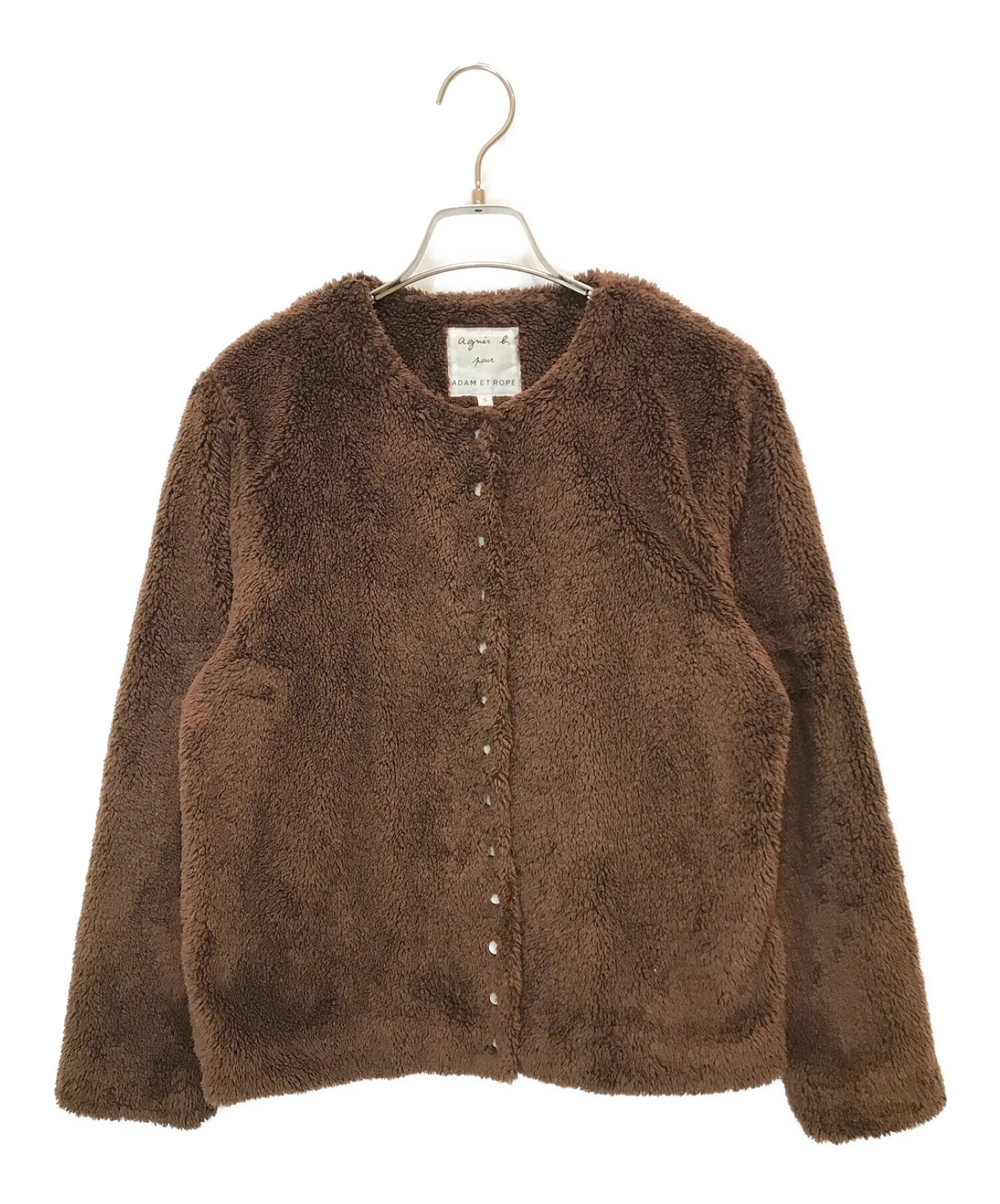 agnes b pour×Adam et Rope (アニエスベー×アダム エ ロペ) 別注 SPECIAL CARDIGAN PRESSION  ブラウン サイズ:S