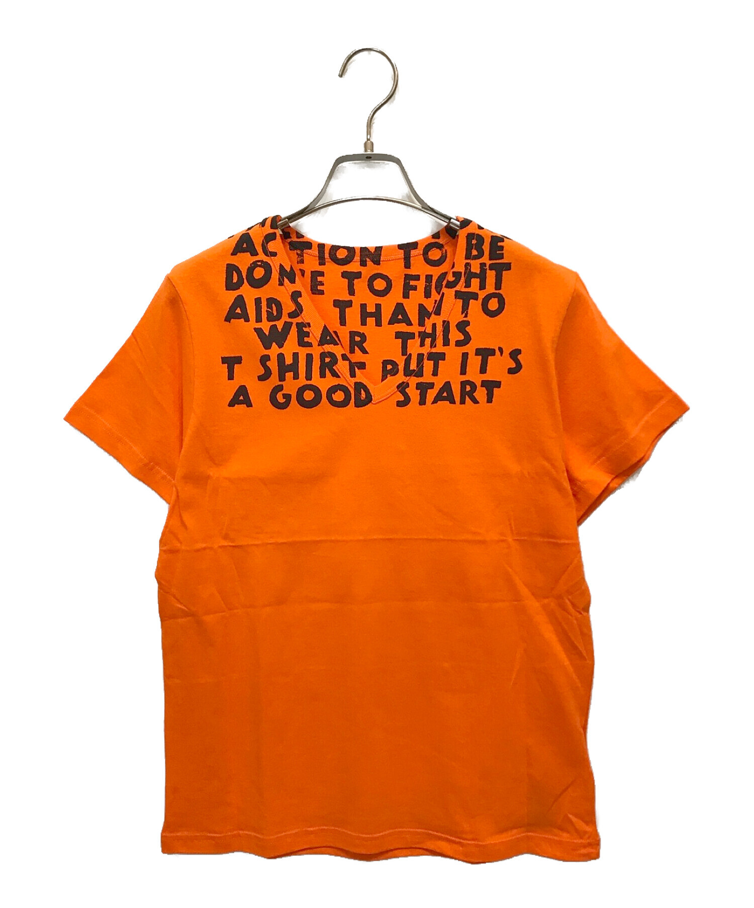 Maison Martin Margiela (メゾンマルタンマルジェラ) エイズTシャツ オレンジ サイズ:S