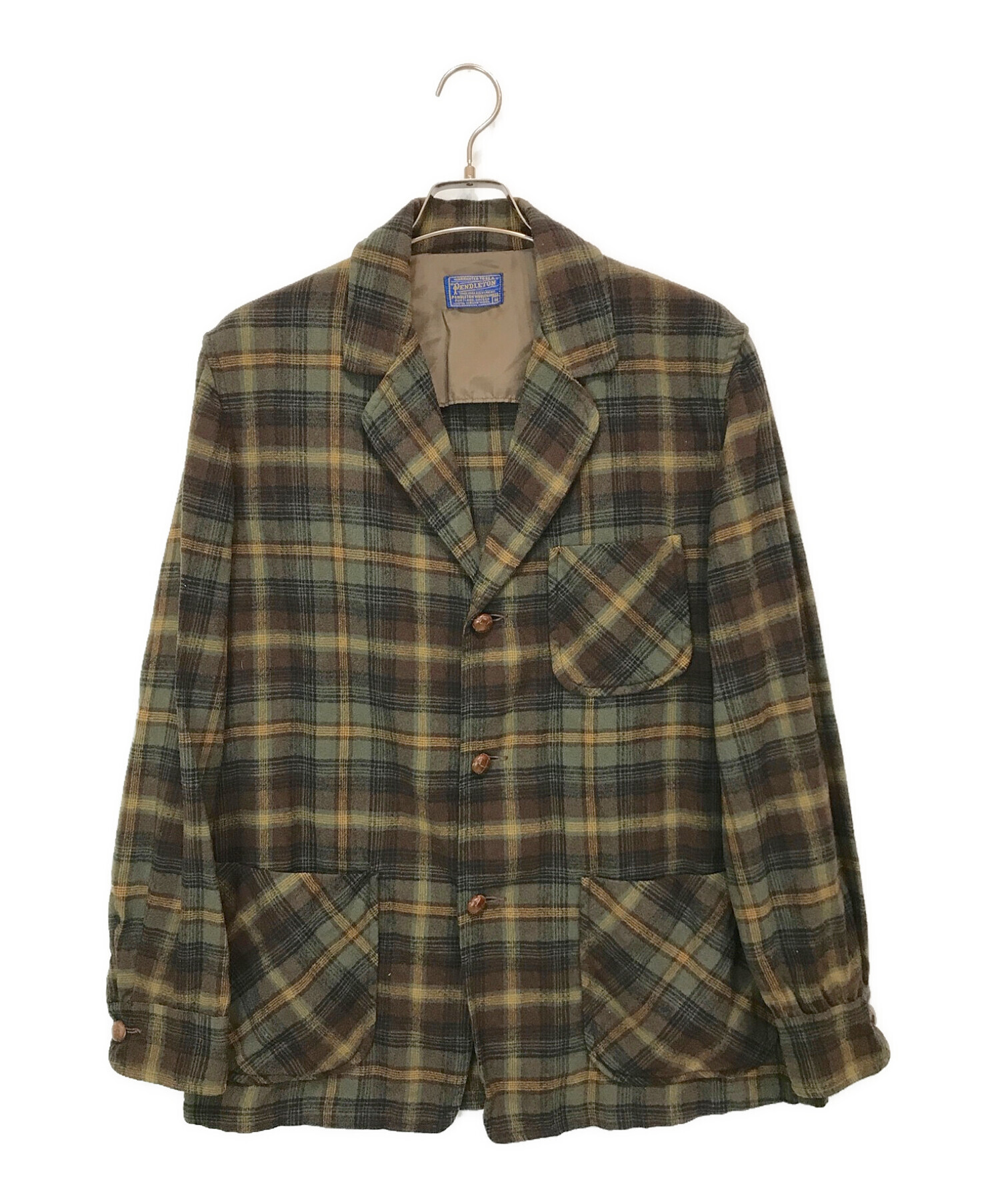 PENDLETON (ペンドルトン) 50’S ウールチェックカバーオール ブラウン サイズ:M