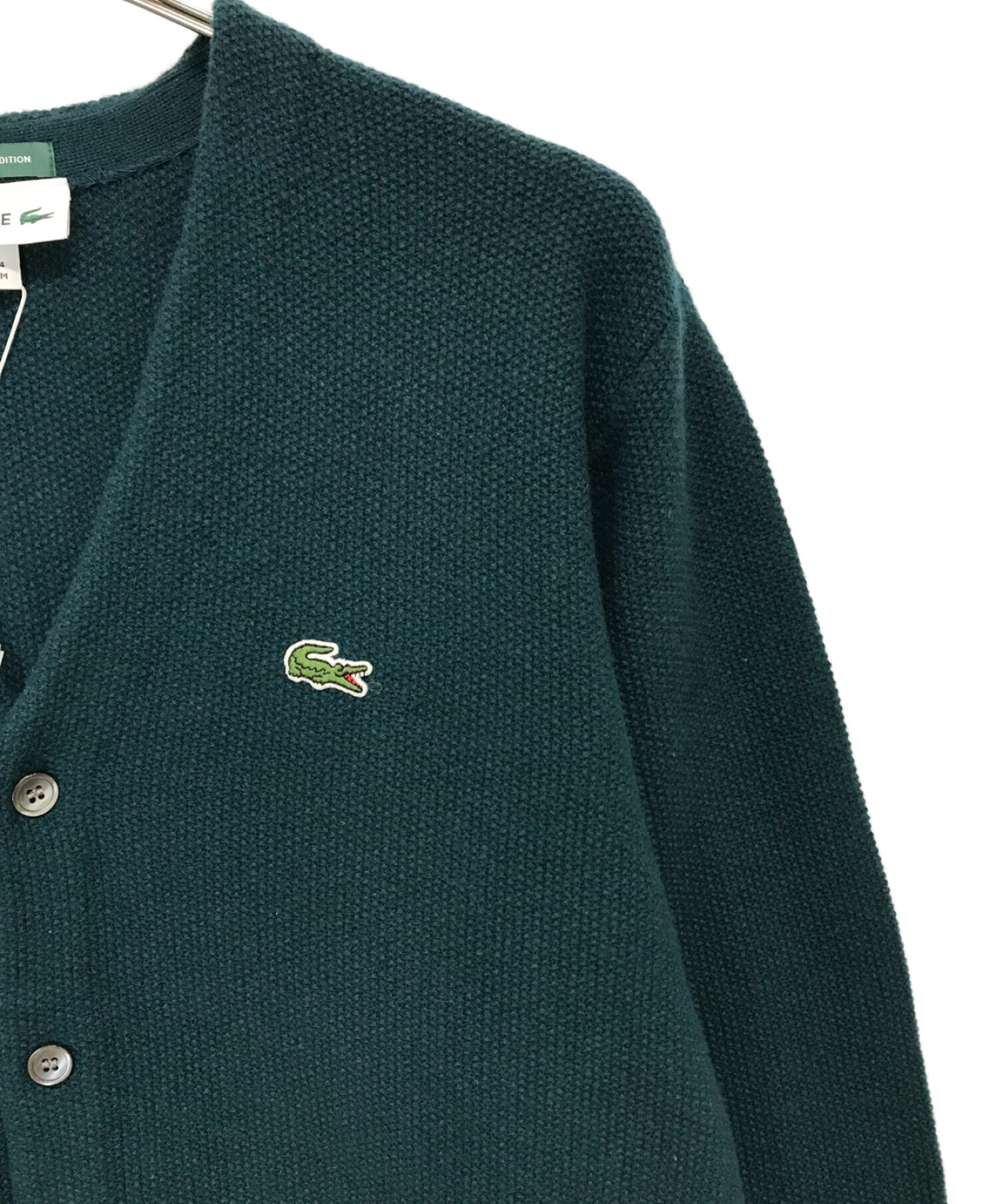 LACOSTE×JOURNAL STANDARD (ラコステ×ジャーナルスタンダード) 別注Vネックカーディガン グリーン サイズ:4 未使用品