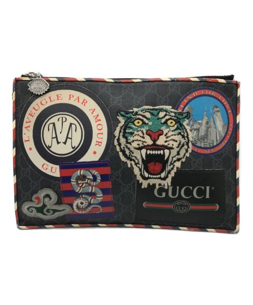 中古・古着通販】GUCCI (グッチ) GGスプリームナイトクーリエクラッチ