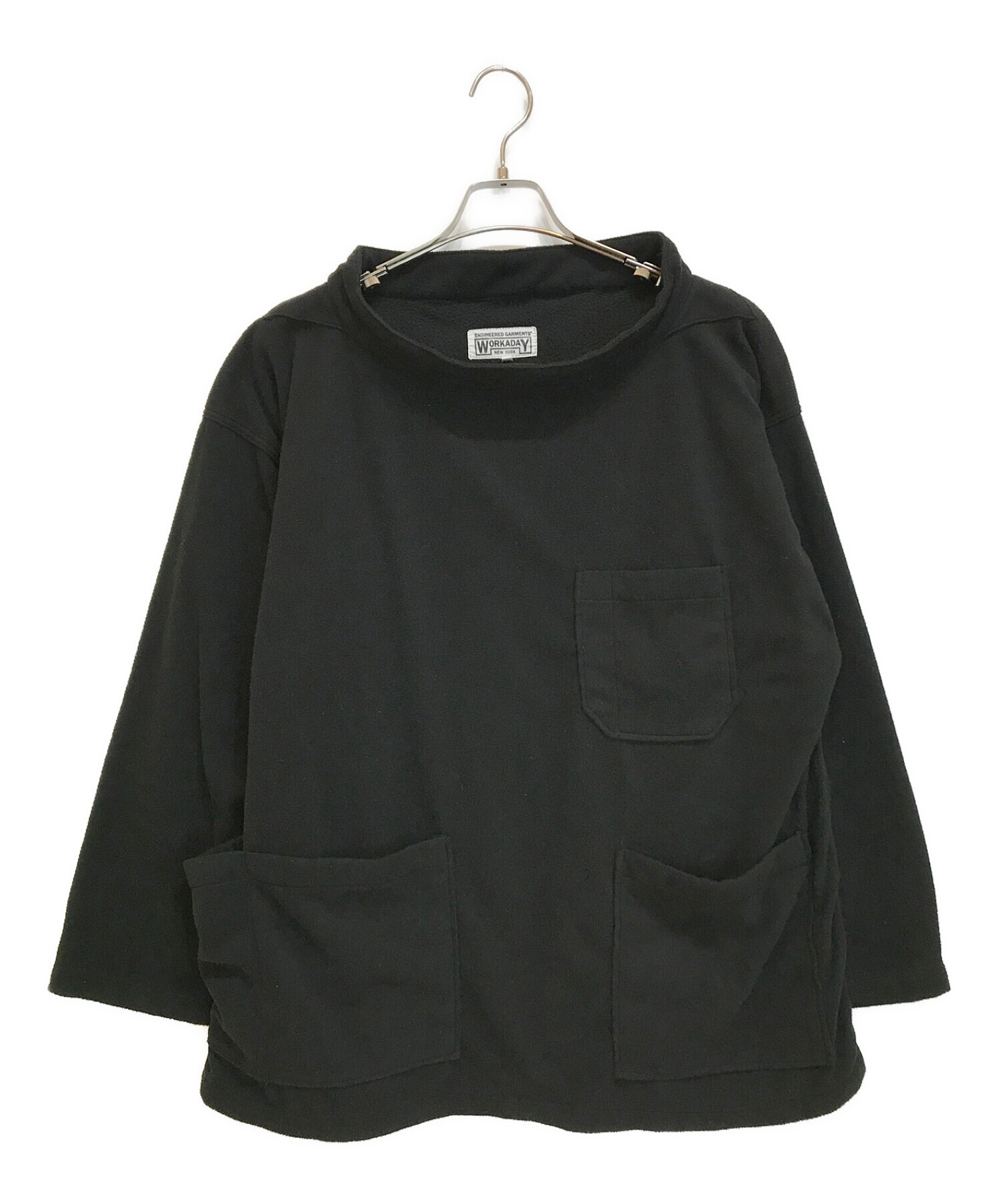 Engineered Garments (エンジニアドガーメンツ) スモックフリースプルオーバー ブラック サイズ:M