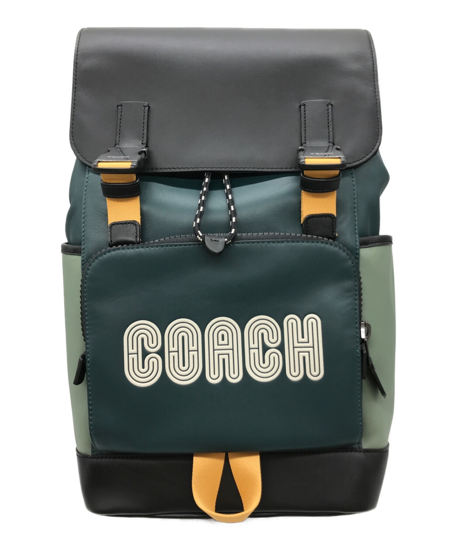 中古・古着通販】COACH (コーチ) バックパック グリーン×ブラック