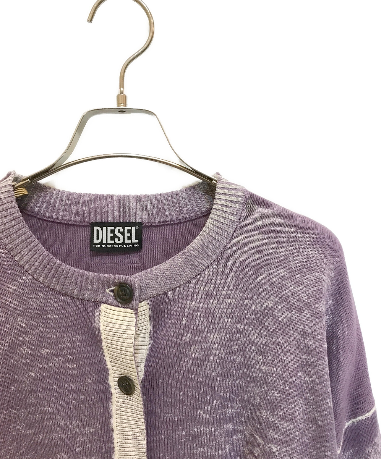 DIESEL (ディーゼル) クロップドカーディガン パープル サイズ:XS