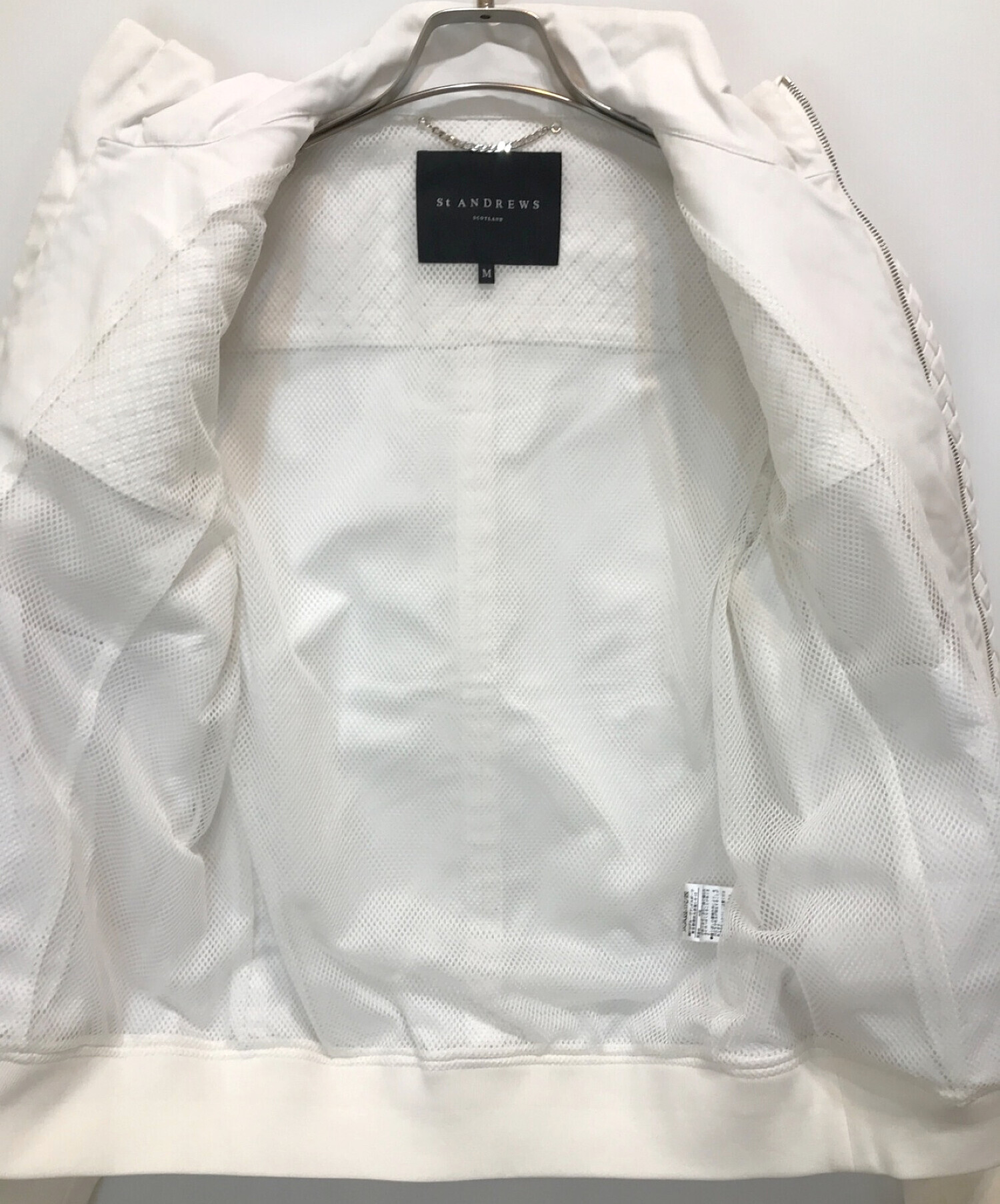 St ANDREWS (セントアンドリュース) 編みデザインジップジャケット ホワイト サイズ:M