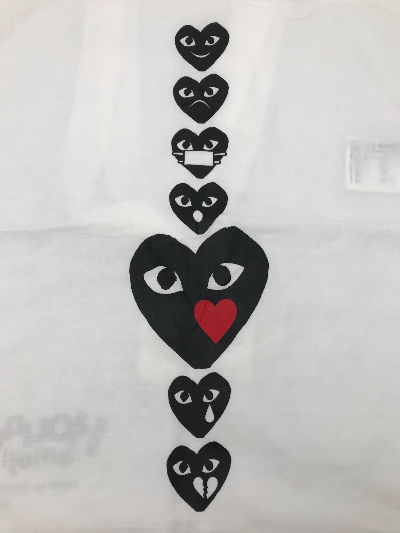 PLAY COMME des GARCONS (プレイ コムデギャルソン) HOLIDAY emoji トートバッグ ホワイト サイズ:-