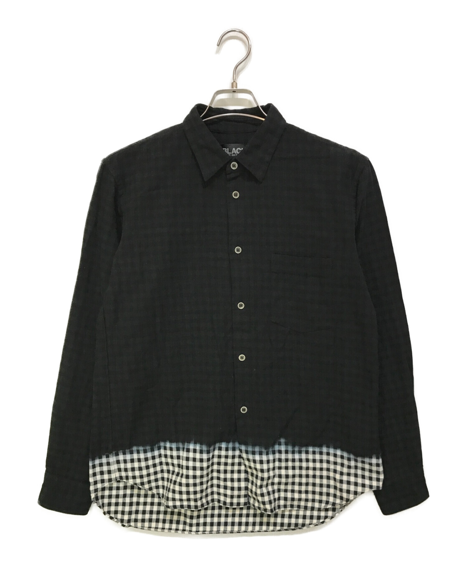 BLACK COMME des GARCONS (ブラック コムデギャルソン) グラデーションチェックシャツ ホワイト×グリーン サイズ:M