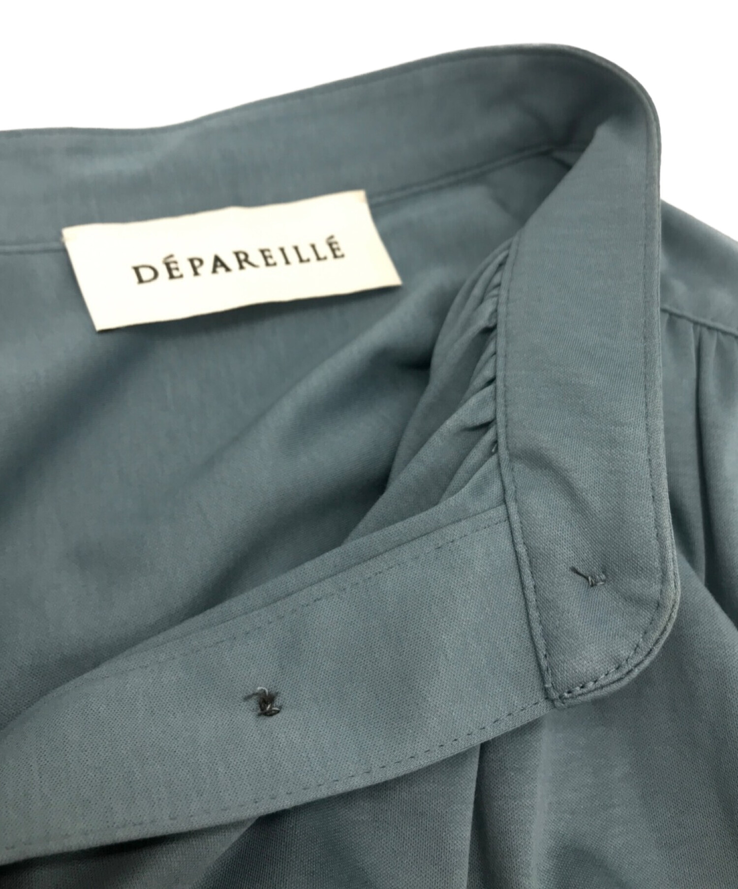 DEPAREILLE (デパリエ) スタンドカラーコットンシャツワンピース ブルー サイズ:1