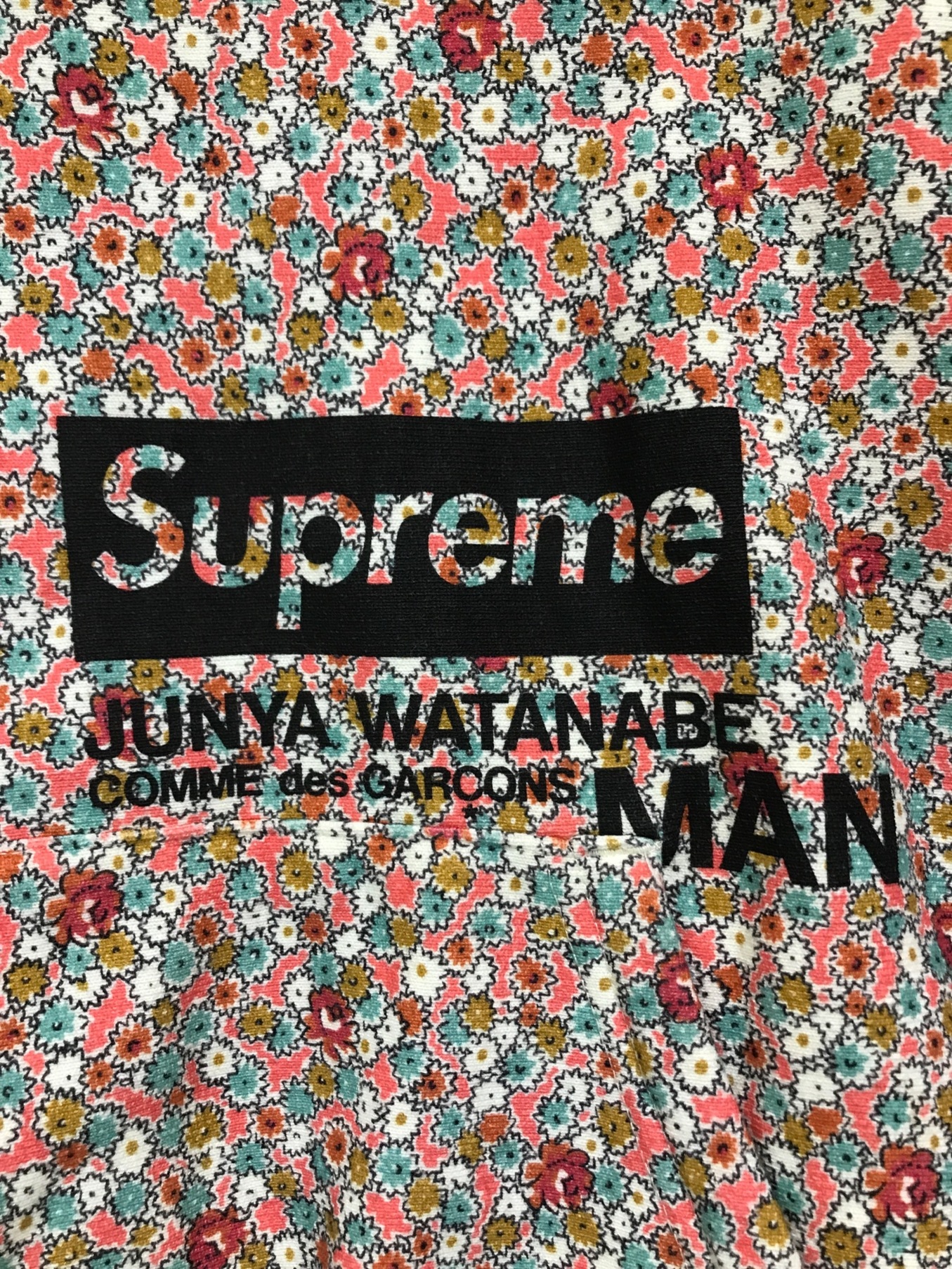 SUPREME (シュプリーム) JUNYA WATANABE COMME des GARCONS MAN (ジュンヤワタナベコムデギャルソンマン)  Hooded Sweat shirt Pink Flowers ピンク サイズ:L