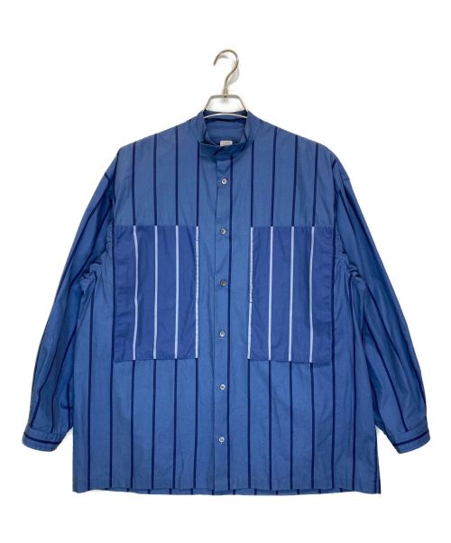 【中古・古着通販】E.TAUTZ (イートーツ) COLLARLESS LINEMAN SHIRT ネイビー サイズ:S｜ブランド・古着通販  トレファク公式【TREFAC FASHION】スマホサイト