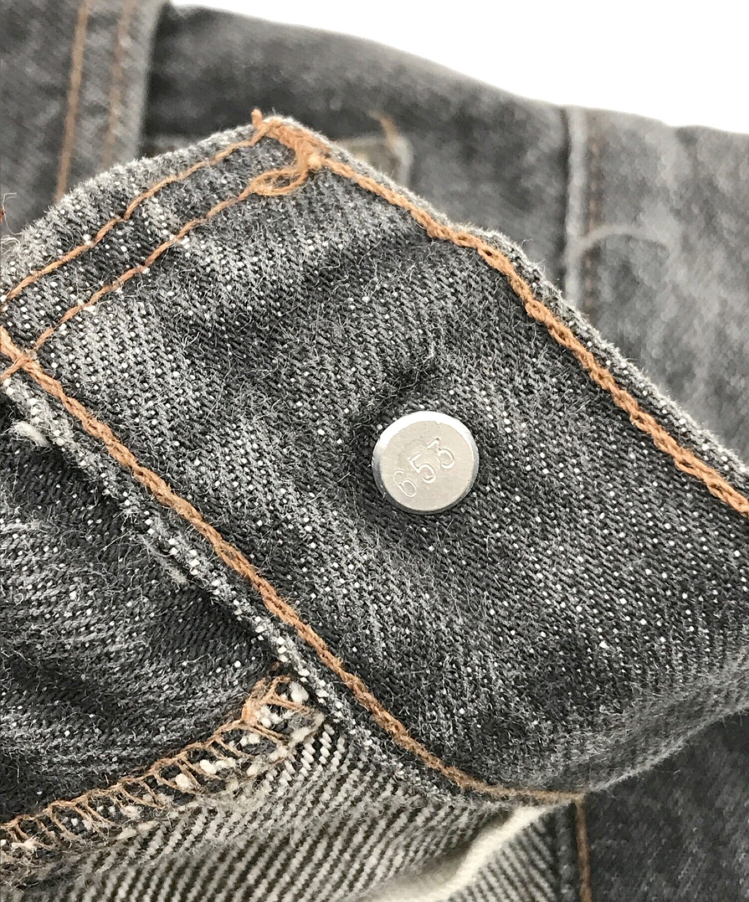 中古・古着通販】LEVI'S (リーバイス) 先染めブラックデニムパンツ