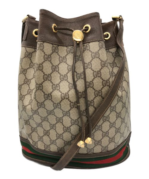 【中古・古着通販】GUCCI (グッチ) 巾着ショルダーバッグ ベージュ