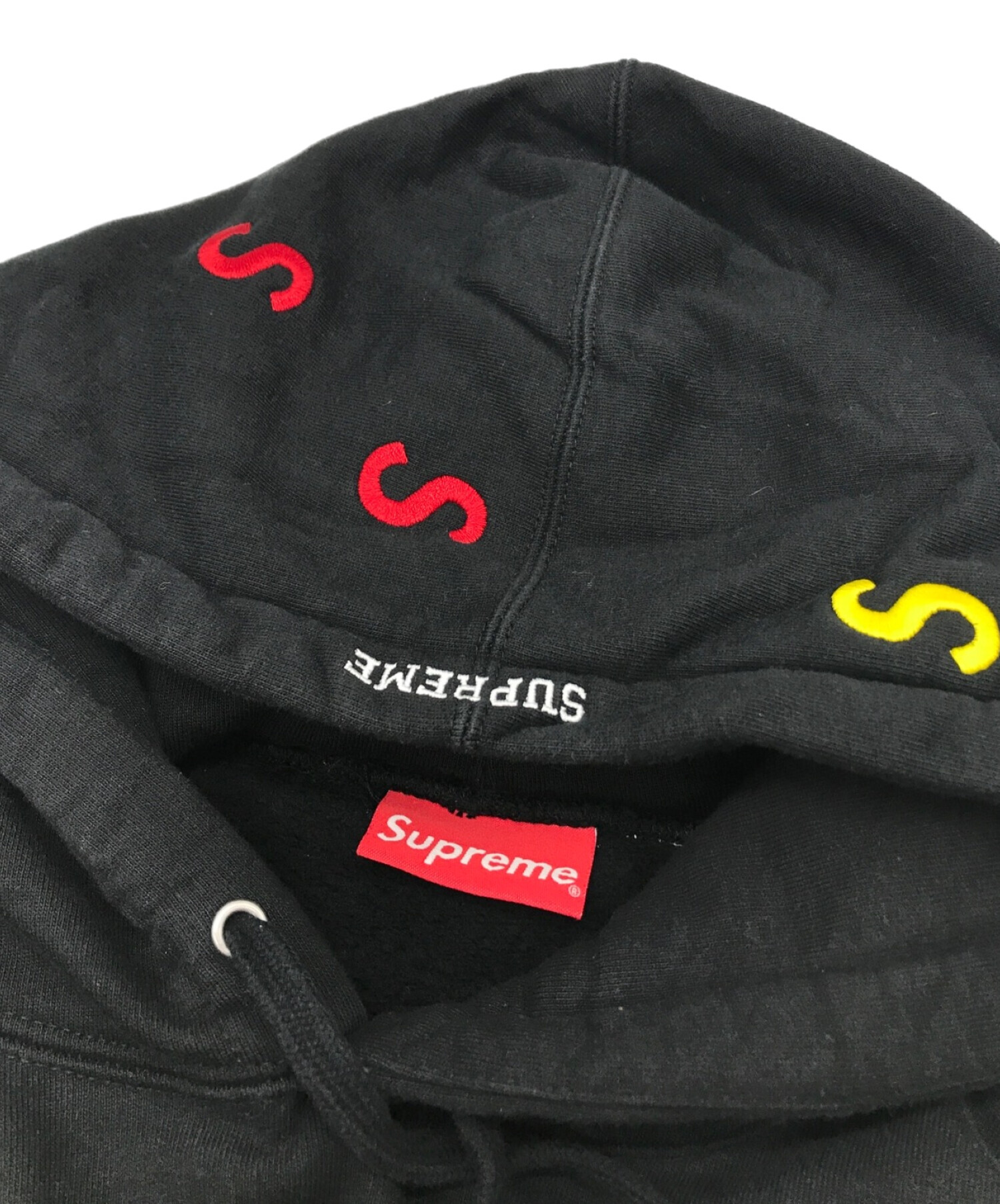 SUPREME (シュプリーム) Embroidered S Logo Hooded Sweatshirt ブラック サイズ:L