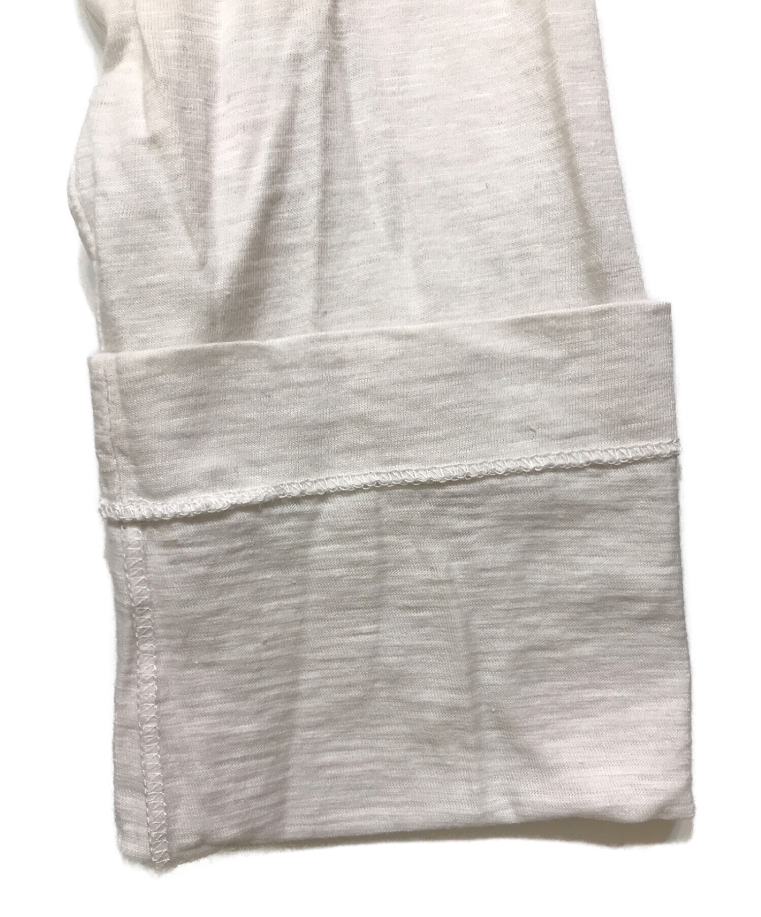 45R (フォーティーファイブアール) ハケ目×天竺刺繍Tシャツ ホワイト