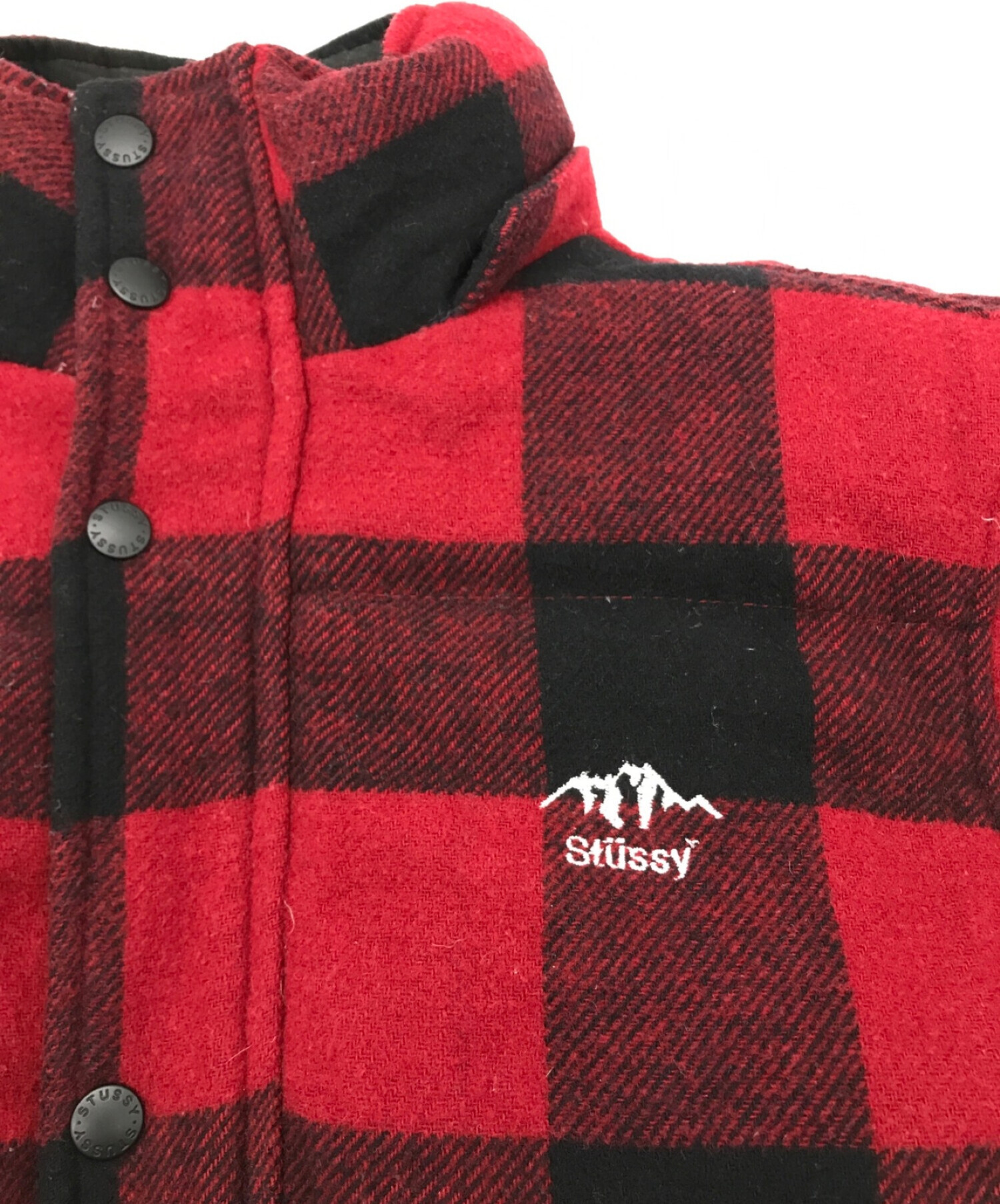 中古・古着通販】stussy (ステューシー) バッファローチェックハンティングダウンジャケット レッド×ブラック サイズ:M｜ブランド・古着通販  トレファク公式【TREFAC FASHION】スマホサイト