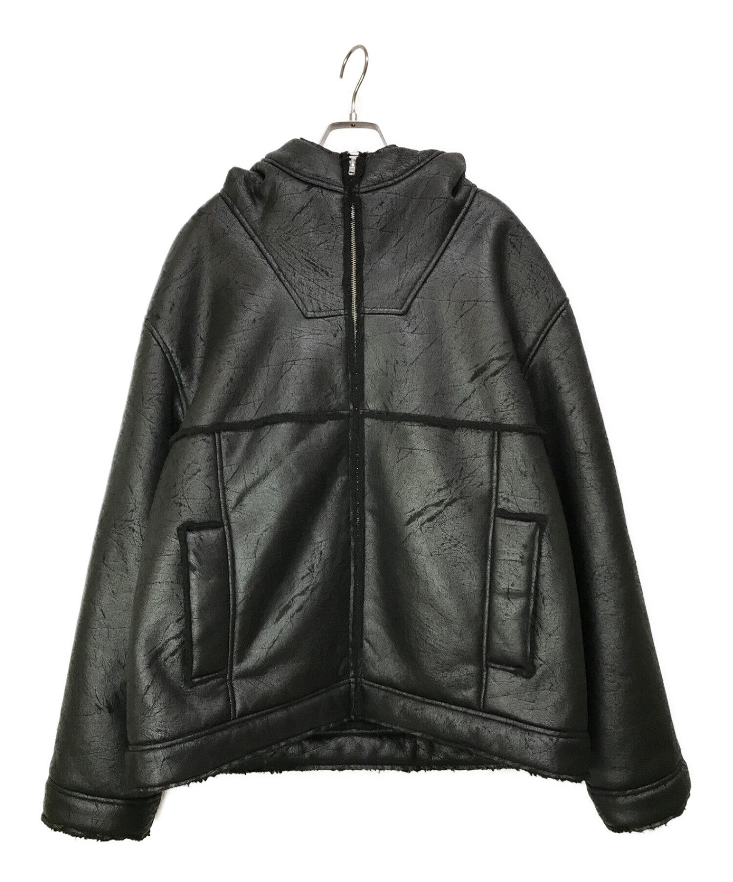 SUPREME (シュプリーム) Faux Shearling Hooded Jacket Black サイズ:XL