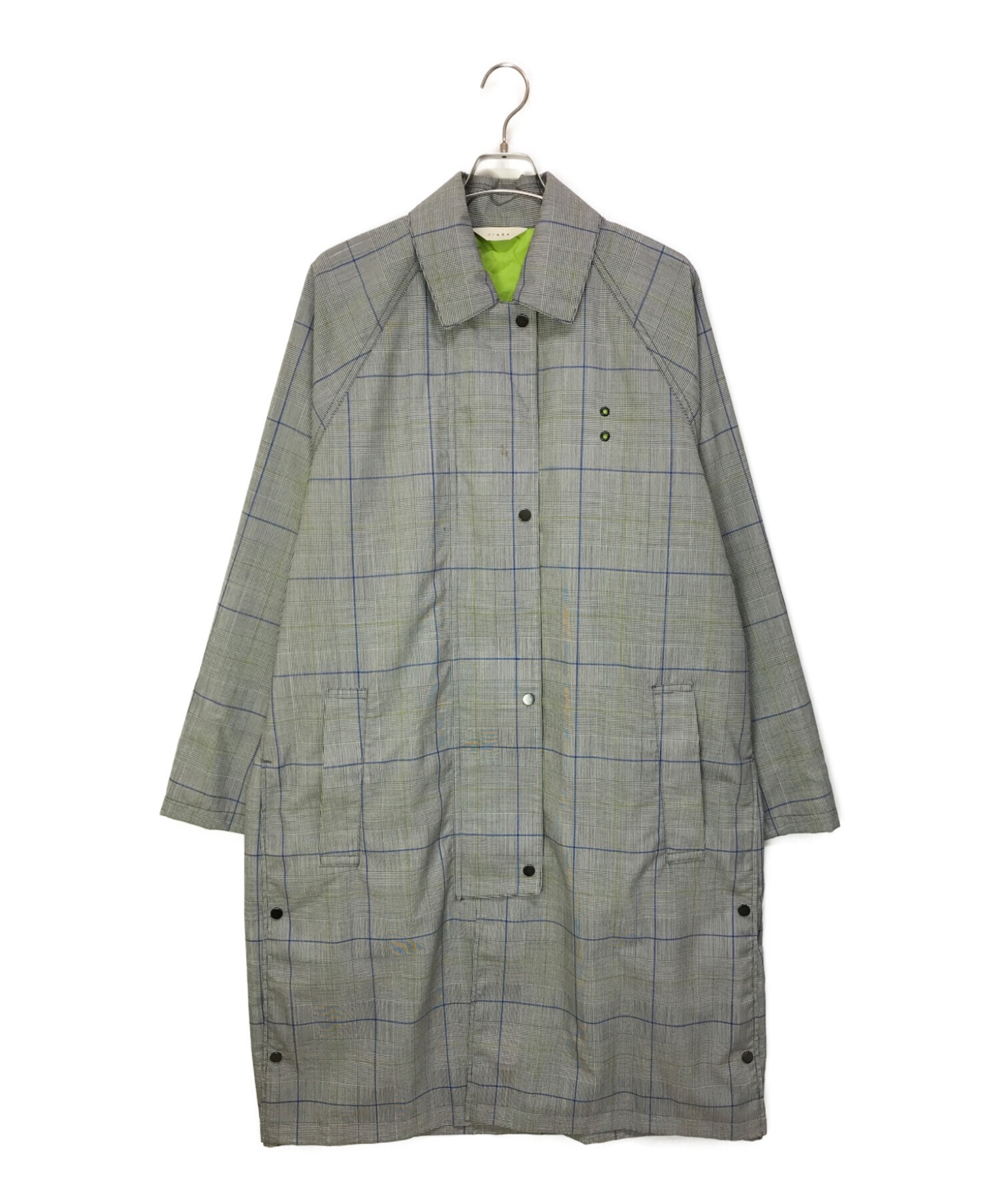 中古・古着通販】jieda (ジエダ) CHECK OVER COAT グレー×グリーン