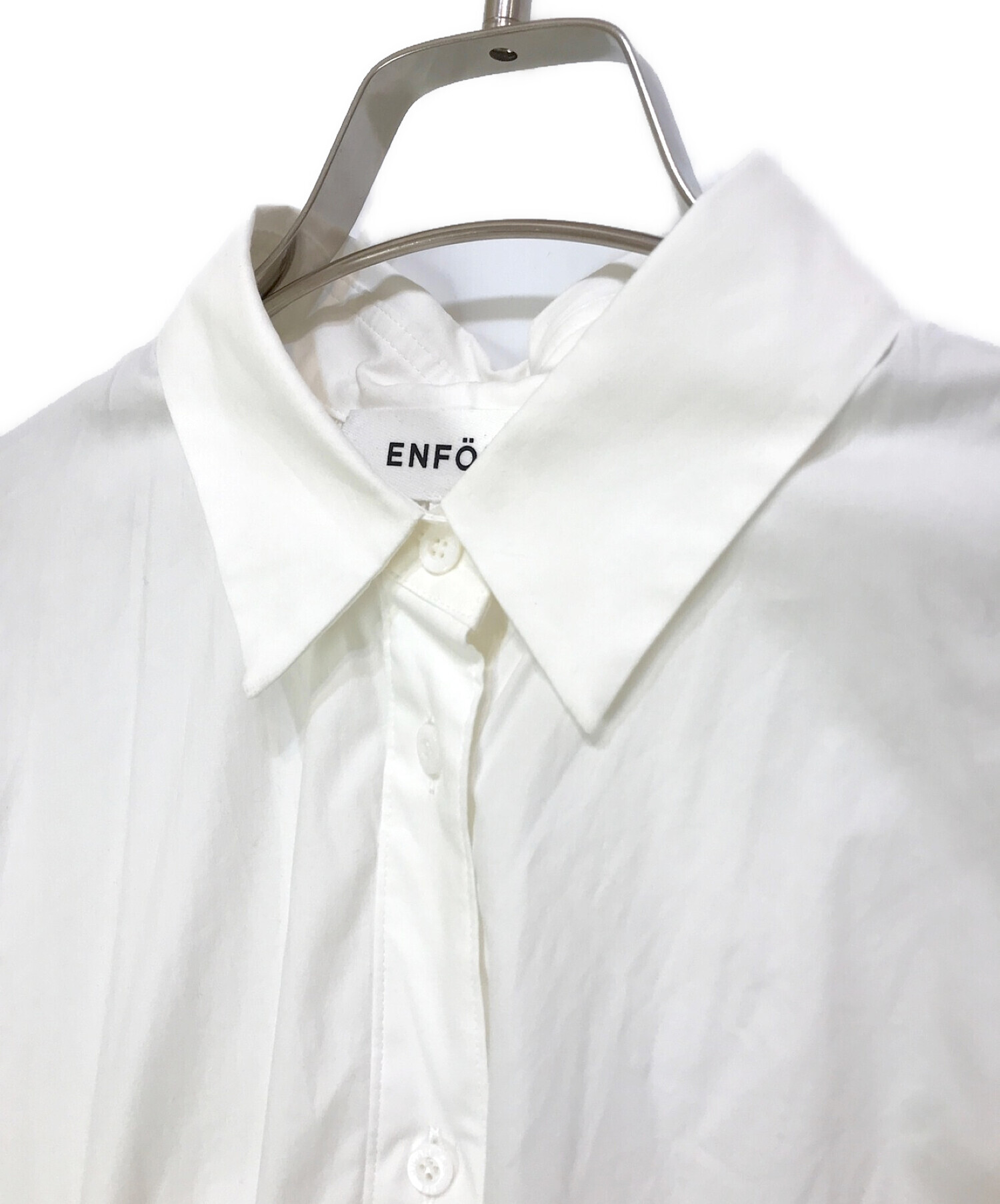 中古・古着通販】ENFOLD (エンフォルド) ギャザーシャツ ホワイト