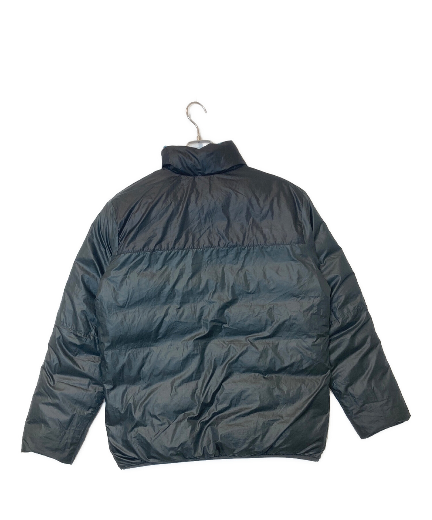 NIKE (ナイキ) リバーシブルダウンジャケット ブルー×ブラック サイズ:L